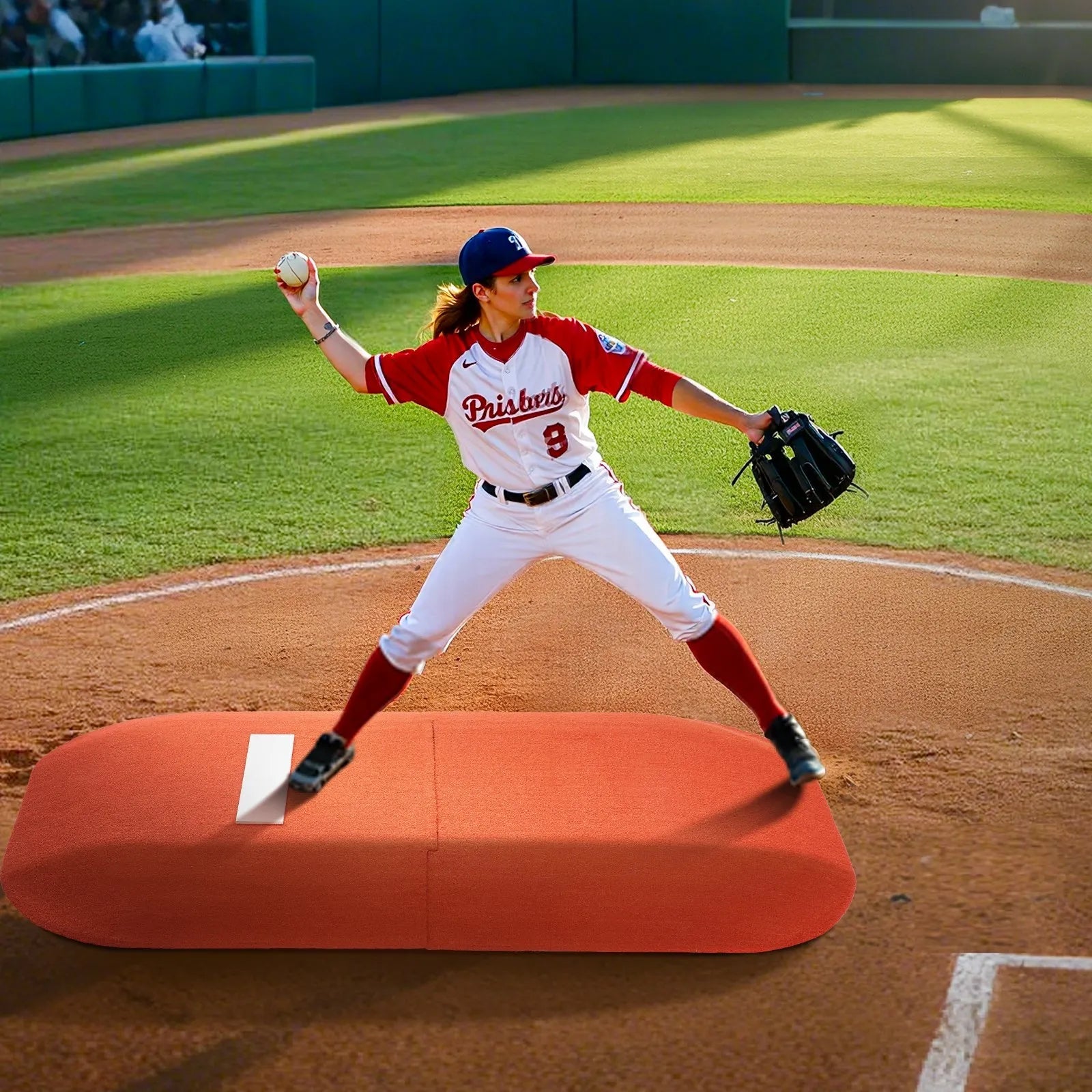 VEVOR Pitching Mound, Portable Baseball Game Mound, 107 in Indoor Outdoor Pitching Practice and Training Equipment, Softball Pitching Aids with Antifade Turf and Pitching Rubber