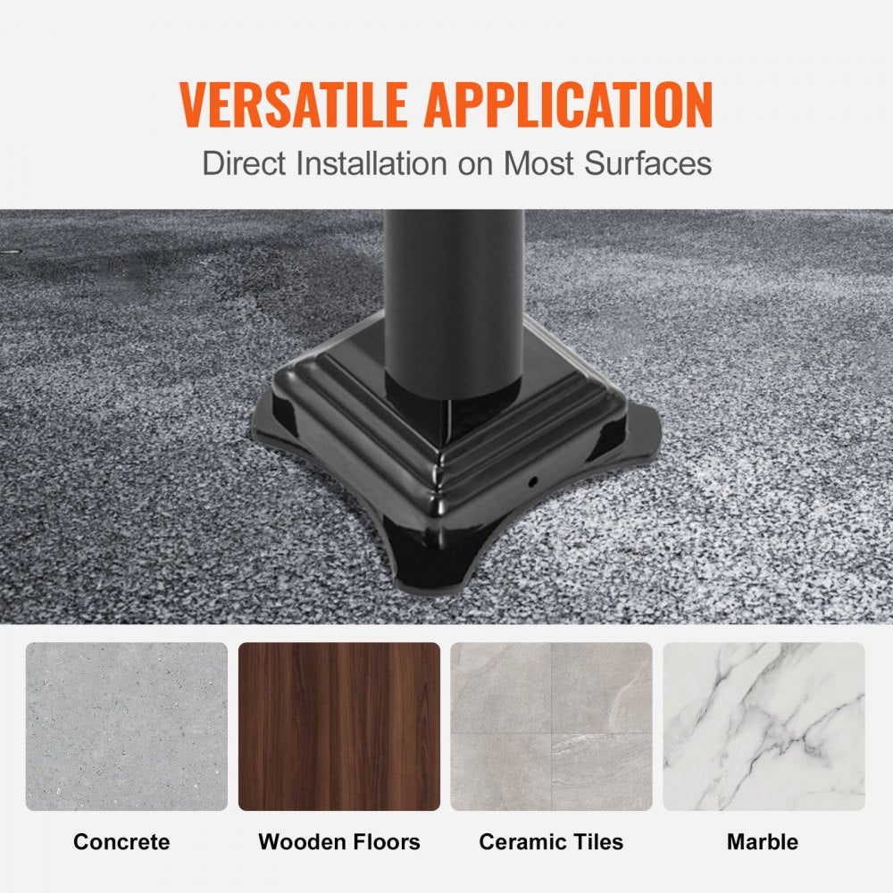 VEVOR 1-3 Step Handrail, Black Steel Railing for Steps 330LBS Capacity Stair Handrail  Baking Varnish Metal Handrail for Stairs Stylish Handrails for Outdoor Steps with Expansion Bolts & Drill Bit