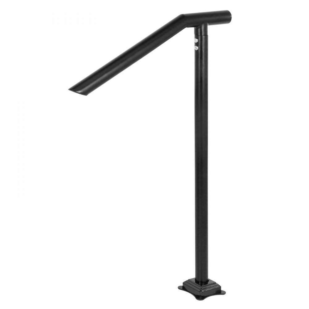 VEVOR 1-3 Step Handrail, Black Steel Railing for Steps 330LBS Capacity Stair Handrail  Baking Varnish Metal Handrail for Stairs Stylish Handrails for Outdoor Steps with Expansion Bolts & Drill Bit