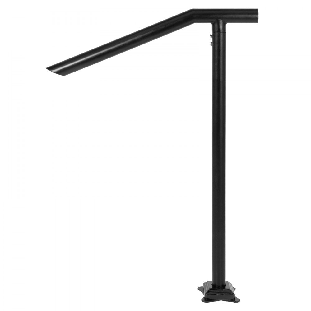 VEVOR 1-3 Step Handrail, Black Steel Railing for Steps 330LBS Capacity Stair Handrail  Baking Varnish Metal Handrail for Stairs Stylish Handrails for Outdoor Steps with Expansion Bolts & Drill Bit