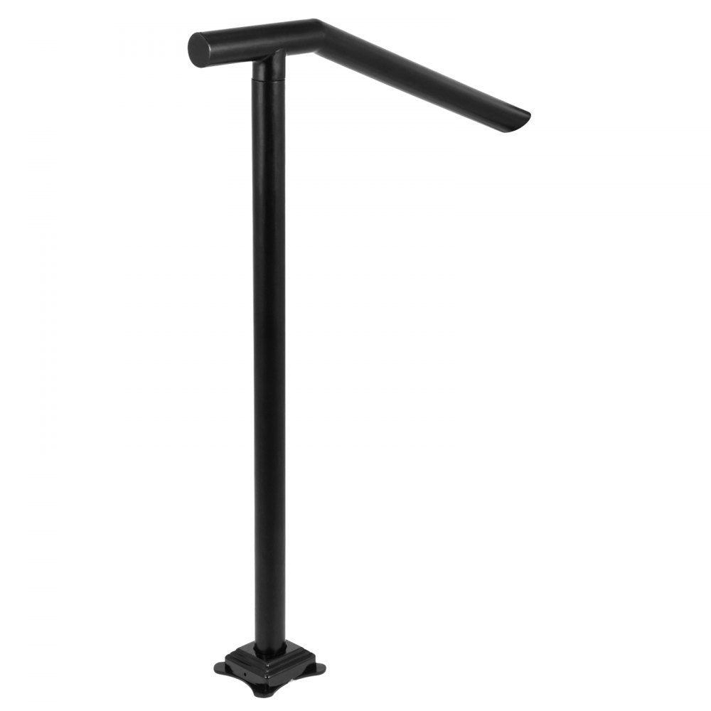 VEVOR 1-3 Step Handrail, Black Steel Railing for Steps 330LBS Capacity Stair Handrail  Baking Varnish Metal Handrail for Stairs Stylish Handrails for Outdoor Steps with Expansion Bolts & Drill Bit