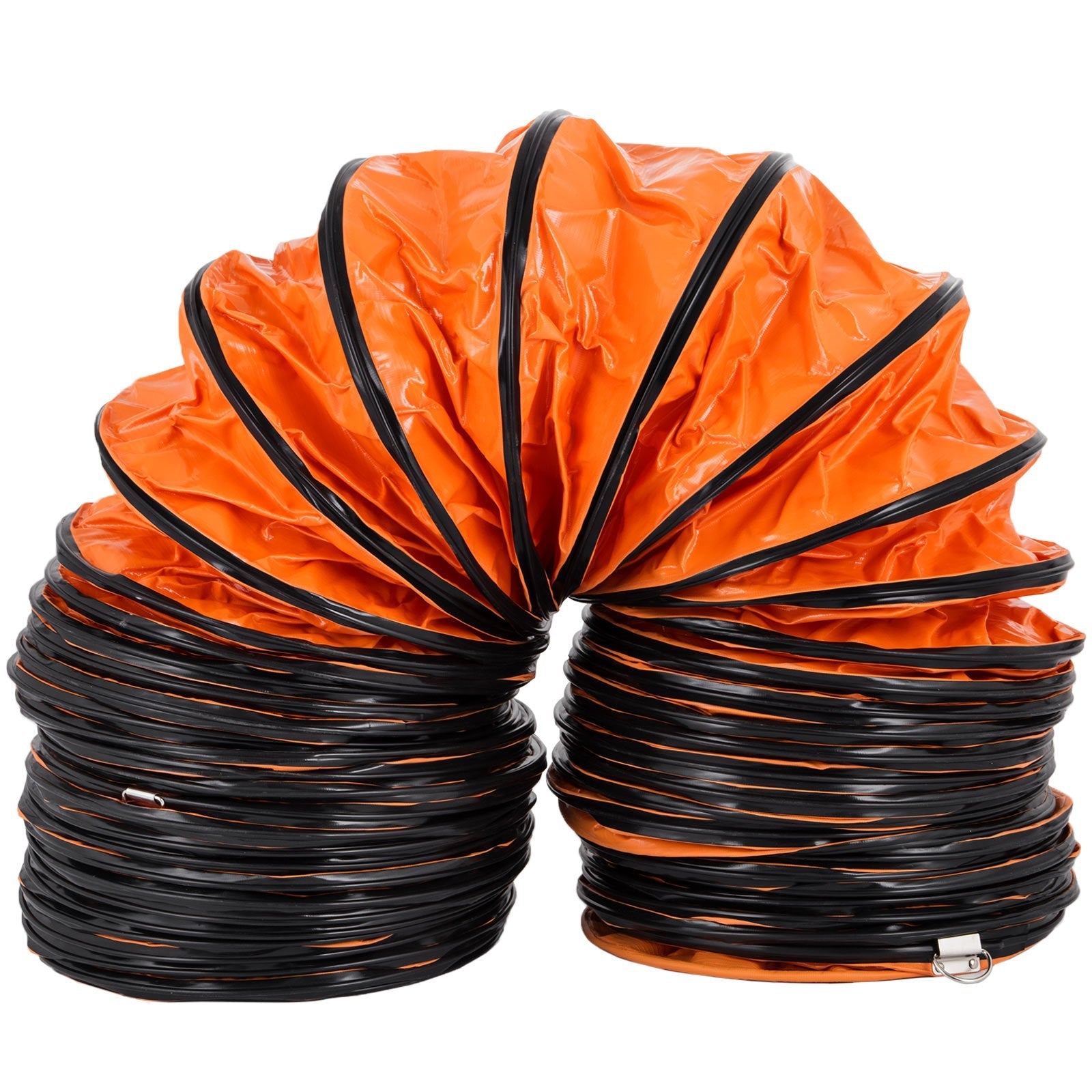 VEVOR PVC Flexible Ducting, 32 ft / 10 m, Strong Vinyl Material PVC Flexible Duct Hosing, Fit 10 Inch / 250 mm Diameter Portable Ventilation Fan Exhaust Fan, Orange (32FT/10m-10inch/250mm)