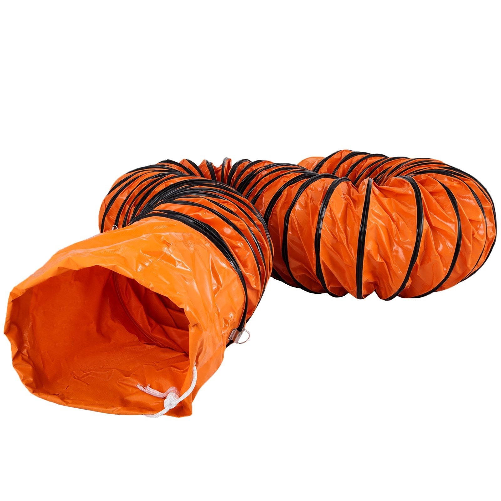 VEVOR PVC Flexible Ducting, 32 ft / 10 m, Strong Vinyl Material PVC Flexible Duct Hosing, Fit 10 Inch / 250 mm Diameter Portable Ventilation Fan Exhaust Fan, Orange (32FT/10m-10inch/250mm)