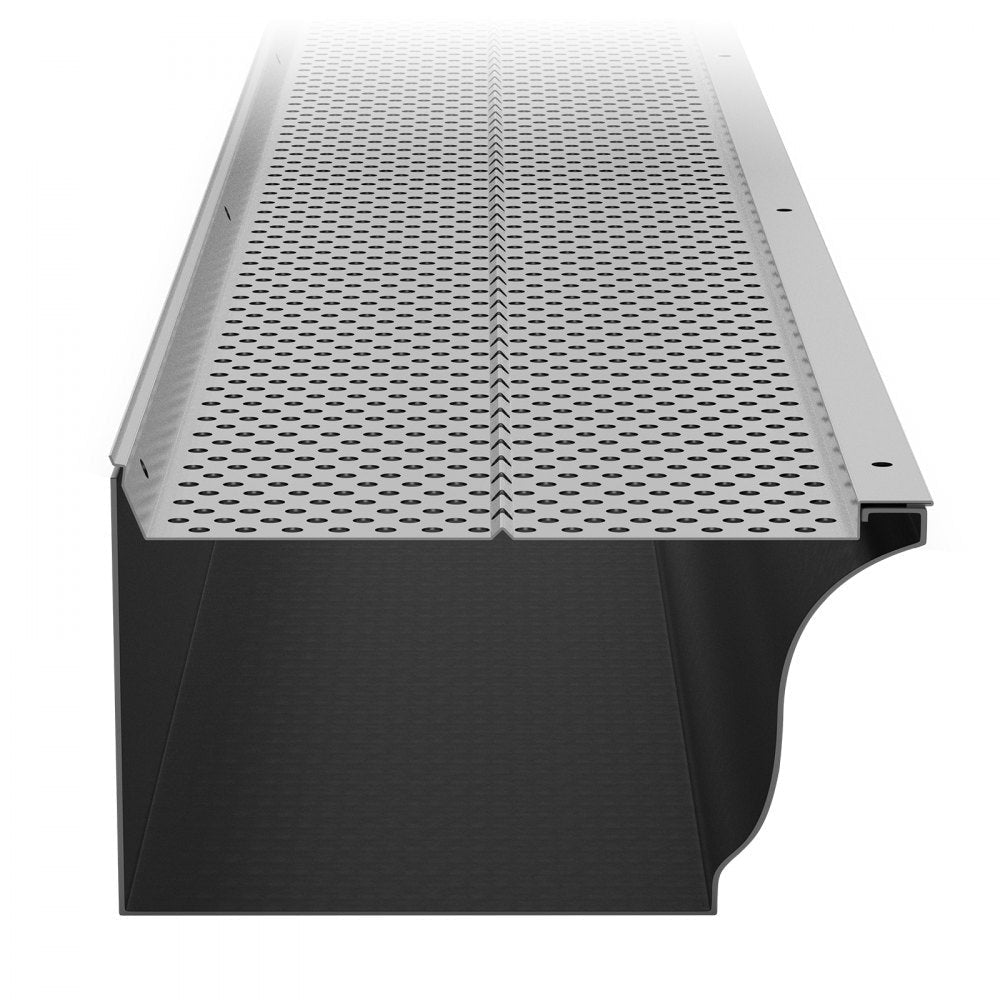 VEVOR Gutter Guard, 6 inch Width, Aluminum Leaf Filter DIY Gutter Cover, 26 PCS 104 ft Total Length, 0.157'' Hole Diameter & 0.02'' Thick Raptor Gutter Guards Fits Any Roof or Gutter Type