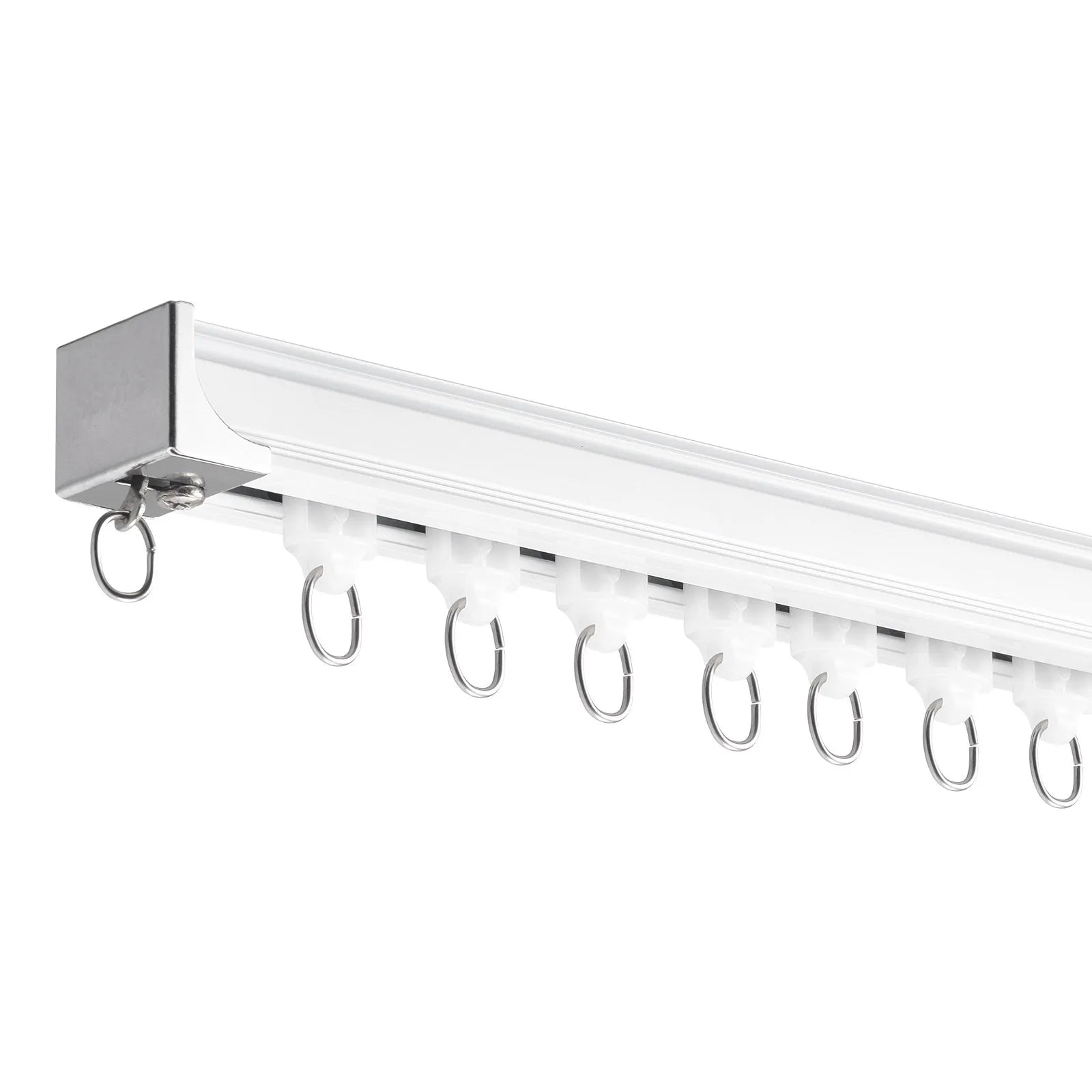 VEVOR Ceiling Curtain Track Set 17.7 FT/5.4 Meter Room Divider with Hooks White