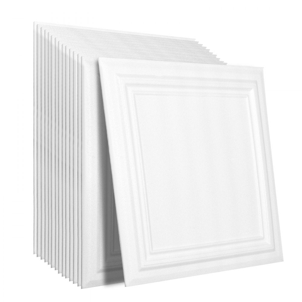 VEVOR Ceiling Tiles 16-Pack 20 x 20 in Polystyrene Easy Installation Glue-up