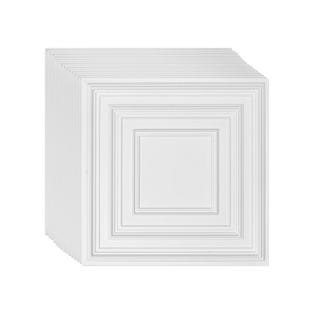 VEVOR Ceiling Tiles 12-Pack 24 x 24 in PVC Easy Installation White Peg Pattern