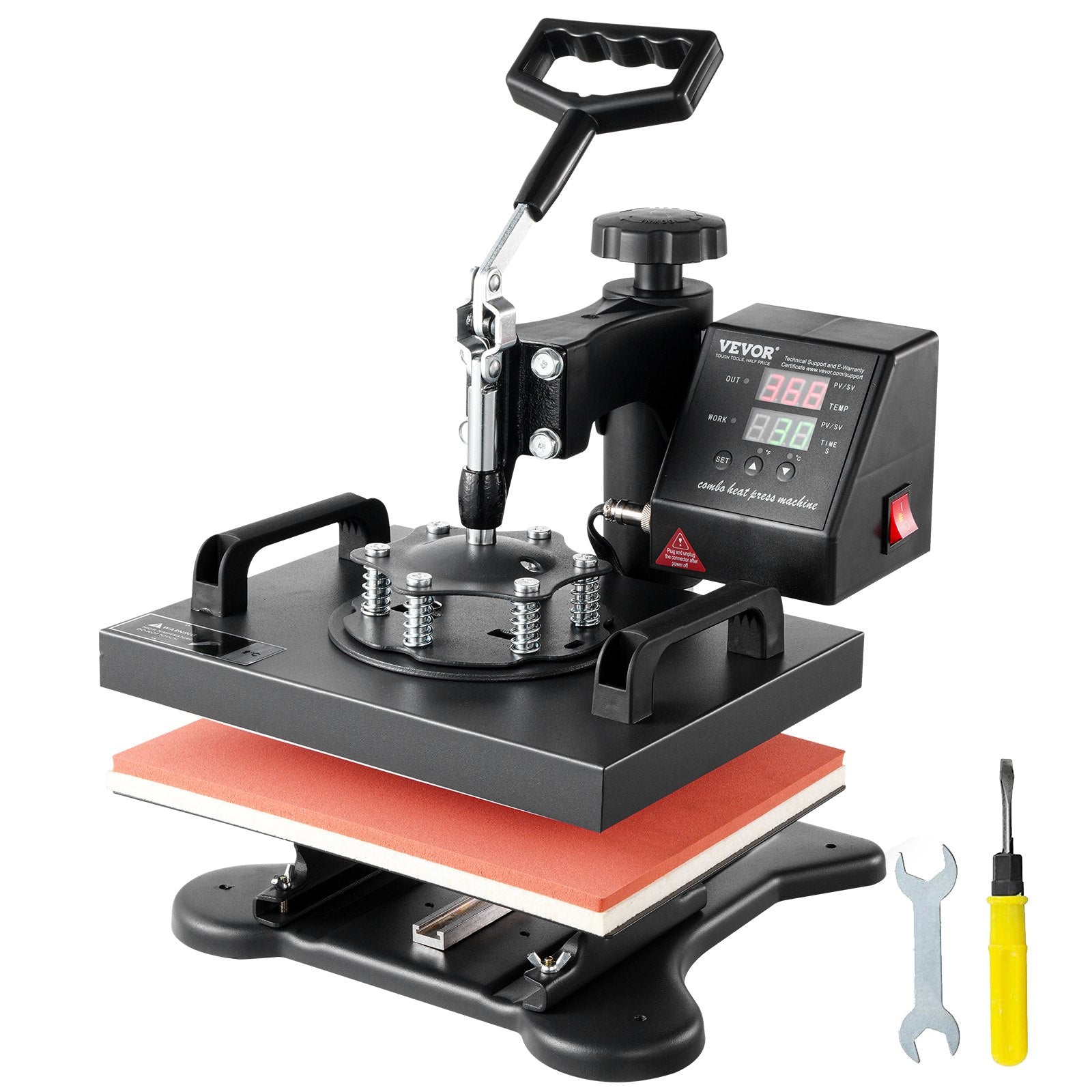 VEVOR 12x10 Inch Heat Press Dual Digital Heat Press Machine 650W Swing Away Heat Press T-Shirt Sublimation Printer Transfer 360 Degree Rotation for DIY T-Shirts