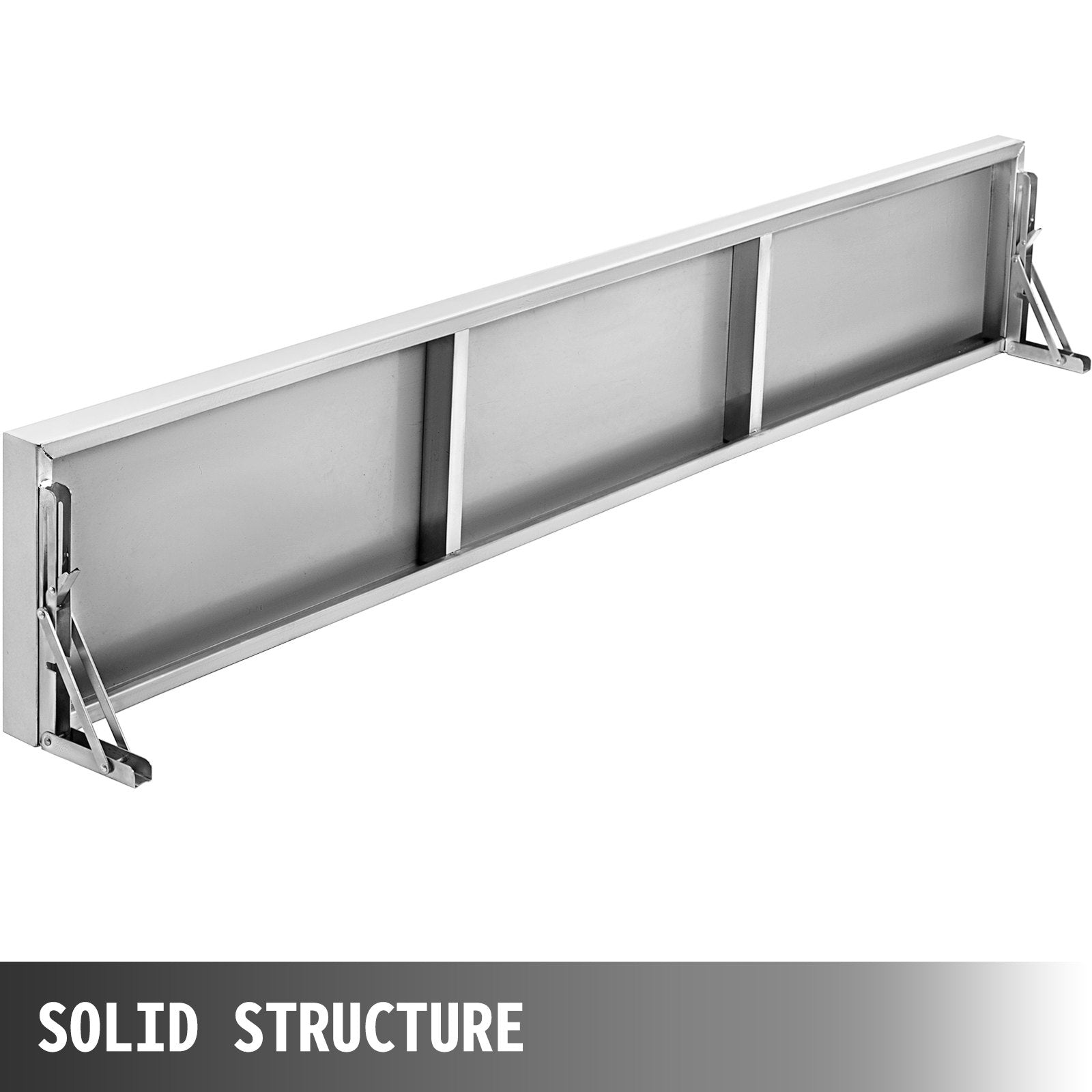 VEVOR 70.9x11.4x1.8 Inch Concession Window Shelf Stainless Steel Drop Down Folding Serving Food Wall Shelf Stand Serving for Concession Trailer Serving Window