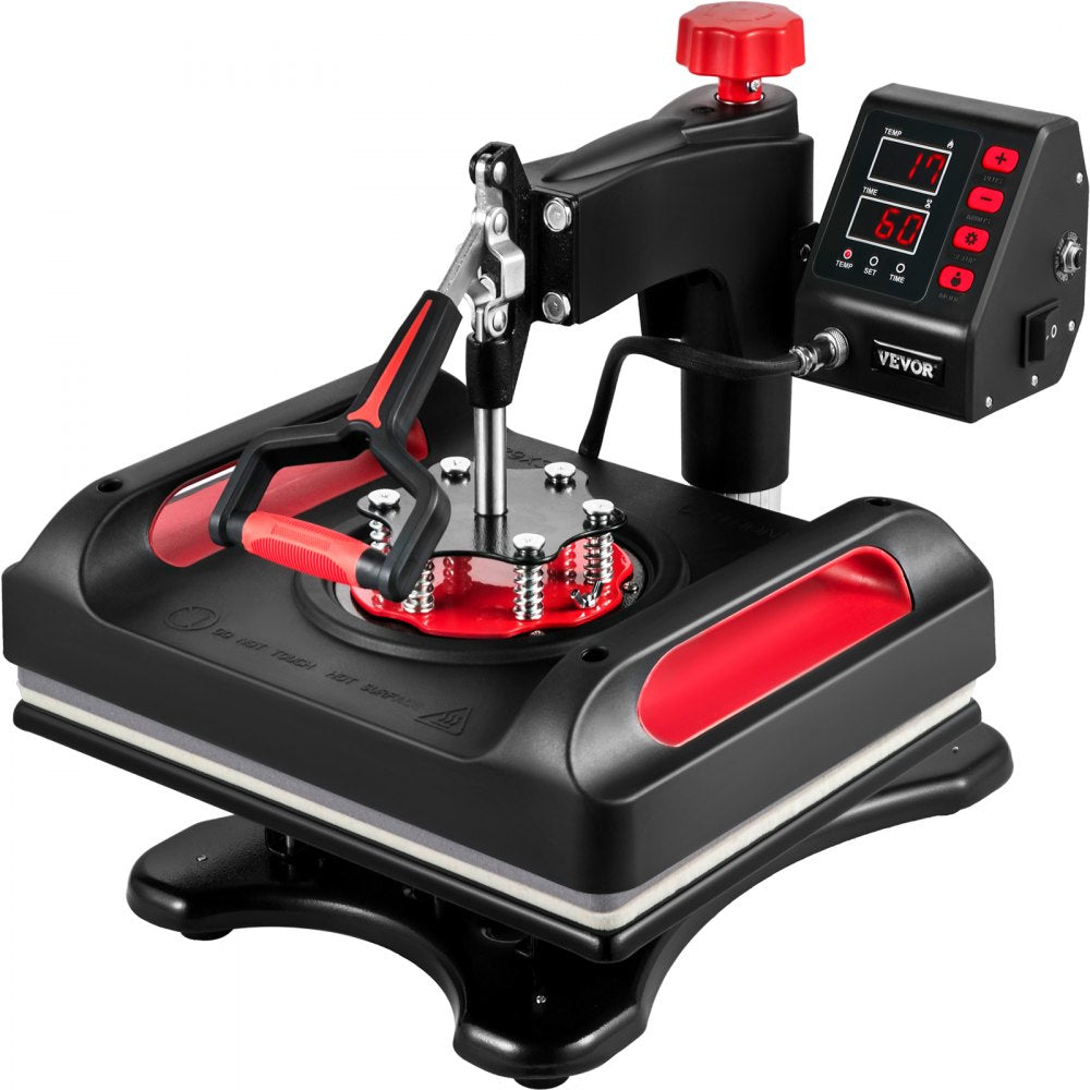 VEVOR Heat Press Machine 15 x 15 Inch 8 in 1 Heat Press 800W Sublimation Machine 360° Rotation Swing Away 8 in 1 Shirt Printing Machine Dual-Tube Heating for DIY T-Shirts Cap & Mugs Blue