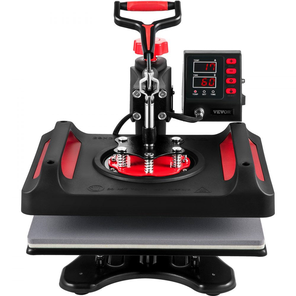 VEVOR Heat Press Machine 15 x 15 Inch 8 in 1 Heat Press 800W Sublimation Machine 360° Rotation Swing Away 8 in 1 Shirt Printing Machine Dual-Tube Heating for DIY T-Shirts Cap & Mugs Blue
