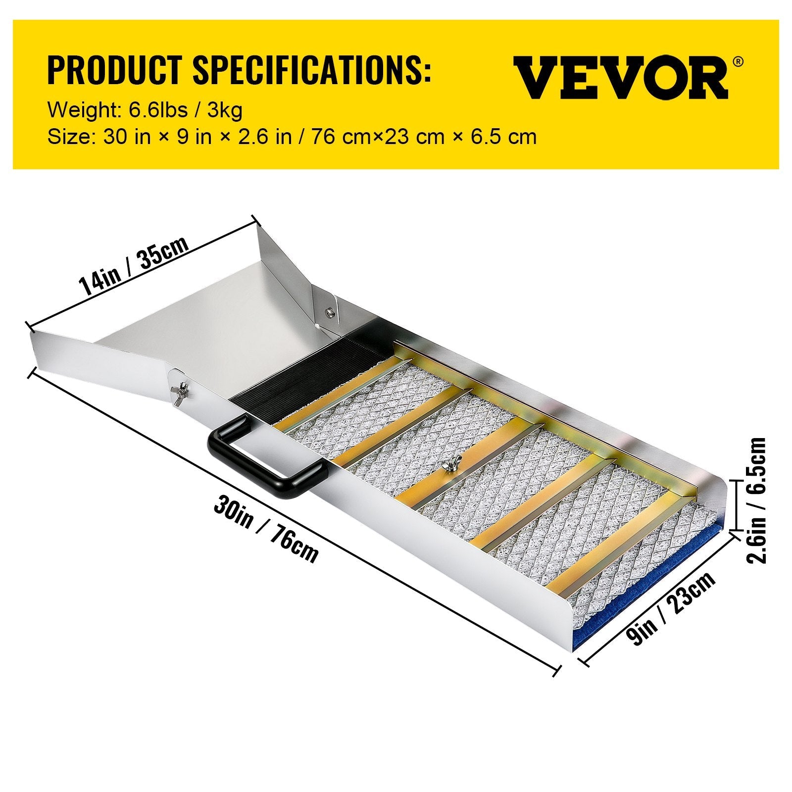 VEVOR Aluminum Alloy Sluice Box, Compact 30\" Long Sluice Boxes for Gold, Lightweight Gold Sluice Equipment, Portable Sluice Boxes w/Miner\'s Moss, River, Creek, Gold Panning, Prospecting, Dredging