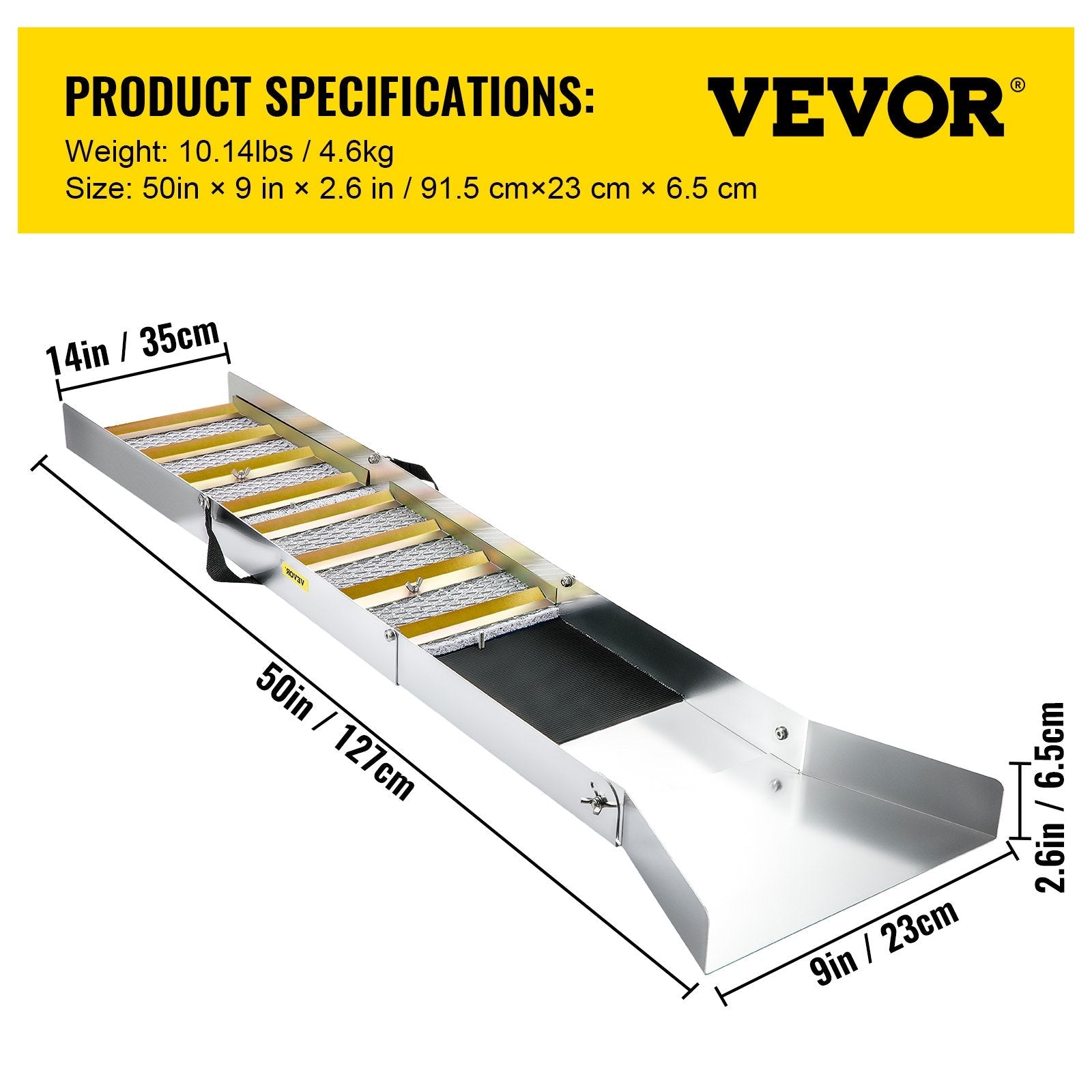 VEVOR Folding Aluminum Alloy Sluice Box, Compact 50" Sluice Boxes for Gold, Lightweight Gold Sluice Equipment, Portable Sluice Boxes w/ Miner's Moss, River, Creek, Gold Panning, Prospecting, Dredging