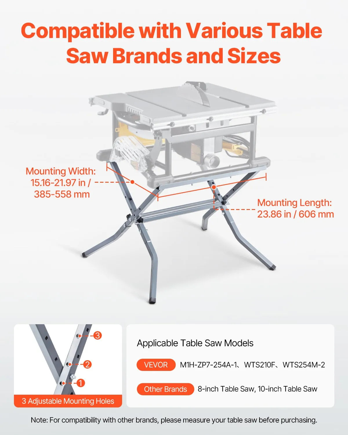 VEVOR Table Saw Folding Stand 350 lbs Load Capacity Portable Table Saw Stand
