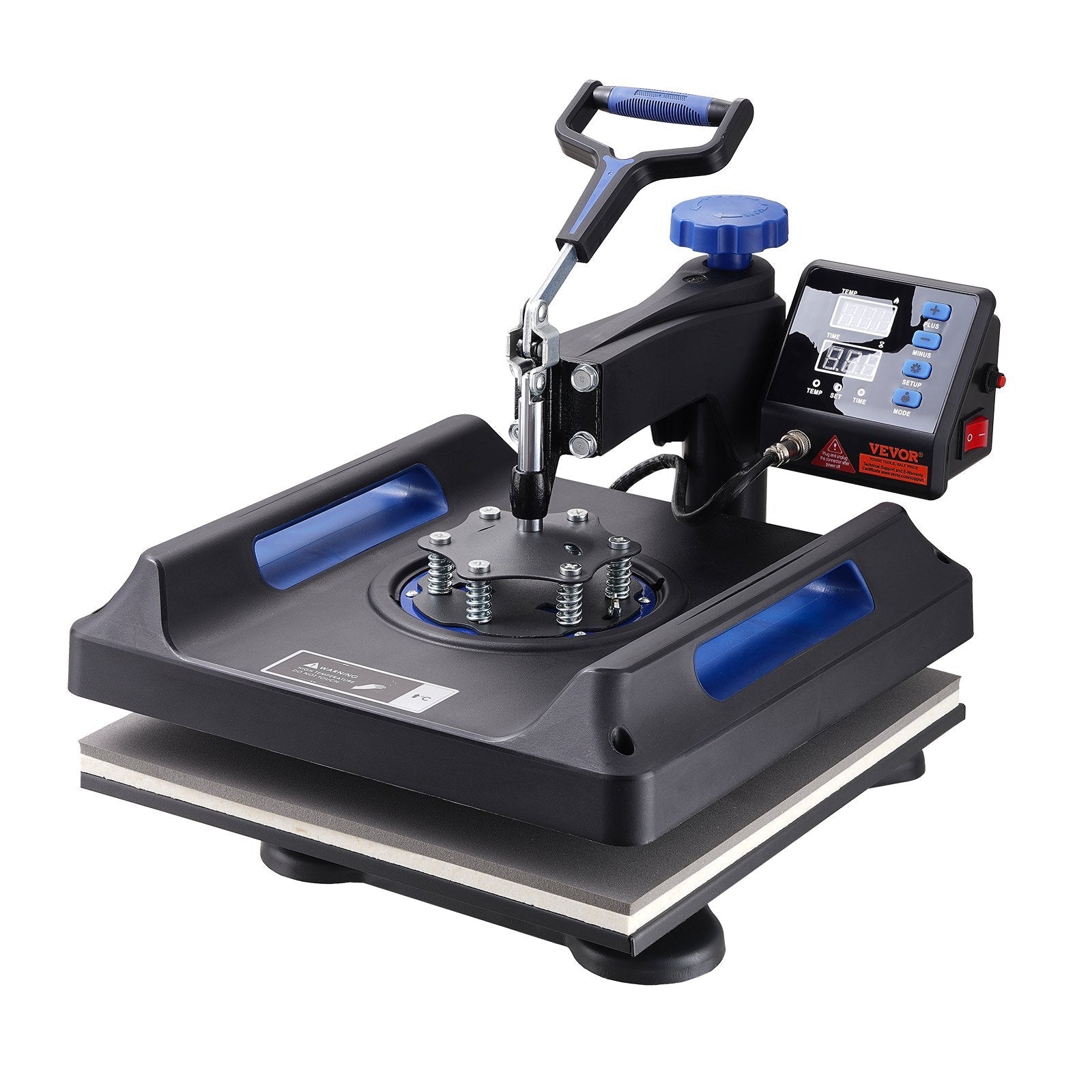 VEVOR Heat Press, 15x15inches Heat Press Machine 5 in 1, Anti-Scald Fast-Heating, Swing Away Digital Control Multifunctional Heat Press, Sublimation Combo for T-shirts Hats Caps Mugs Plates