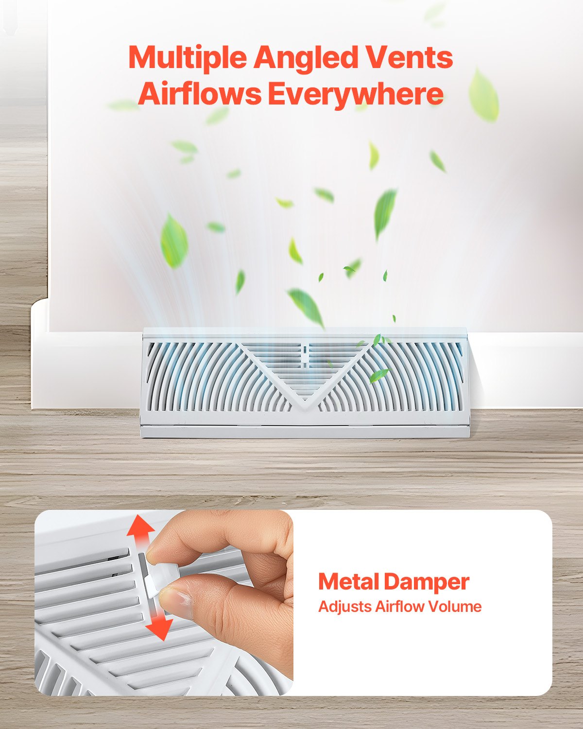 VEVOR Floor Registers 15-Inch 10-Pack Floor Vents for HVAC Baseboard Vents White