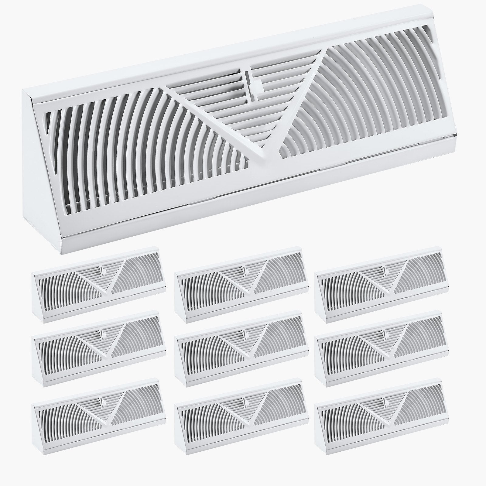 VEVOR Floor Registers 15-Inch 10-Pack Floor Vents for HVAC Baseboard Vents White