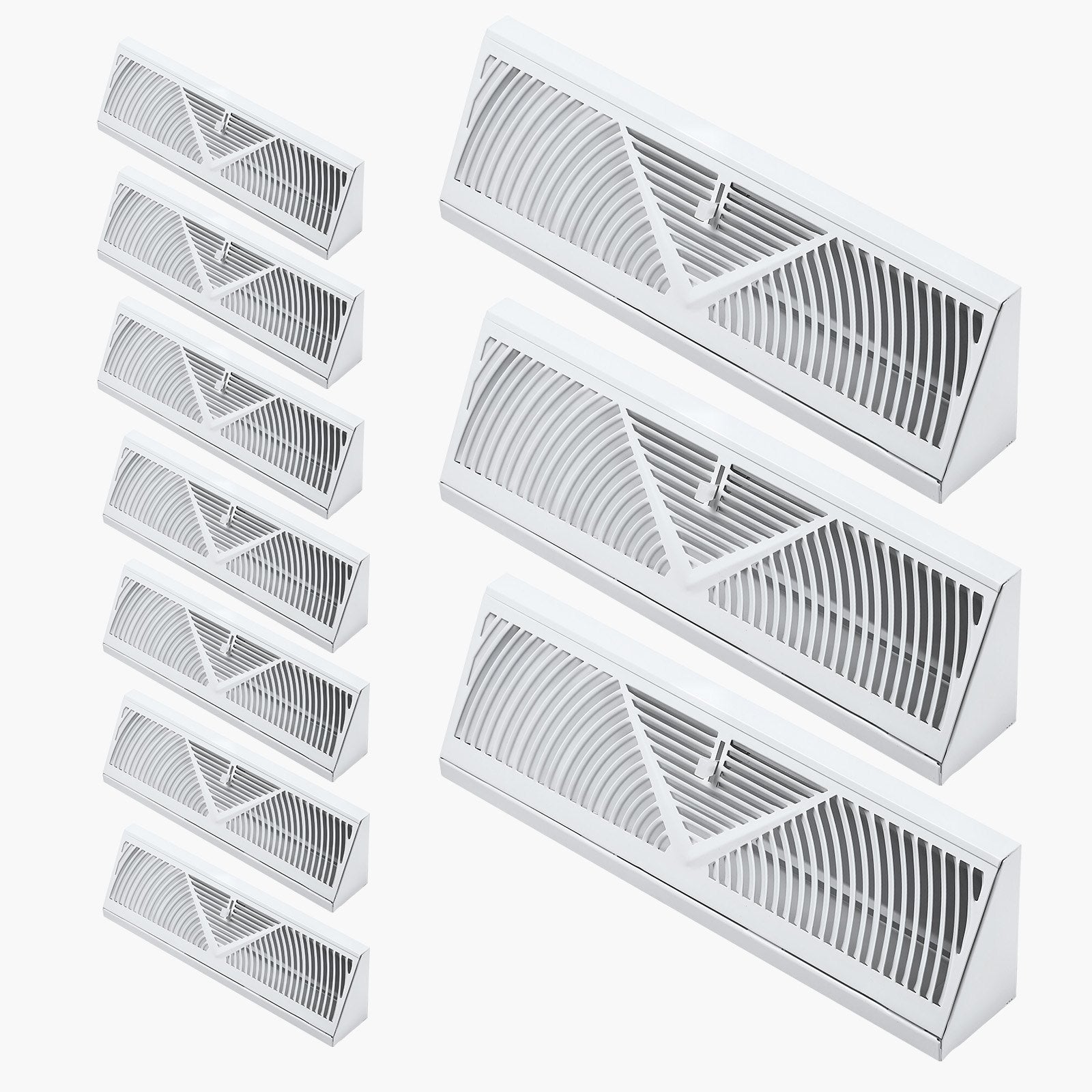 VEVOR Floor Registers 15-Inch 10-Pack Floor Vents for HVAC Baseboard Vents White