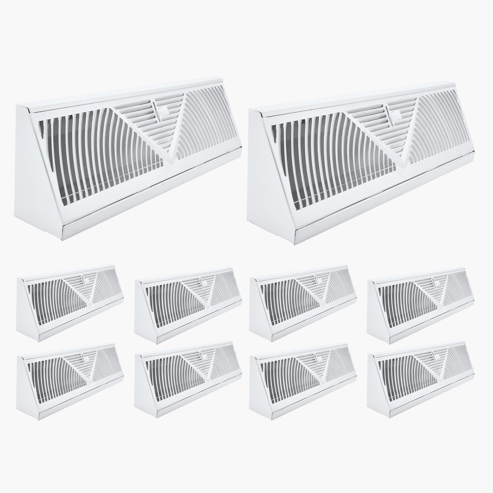 VEVOR Floor Registers 15-Inch 10-Pack Floor Vents for HVAC Baseboard Vents White