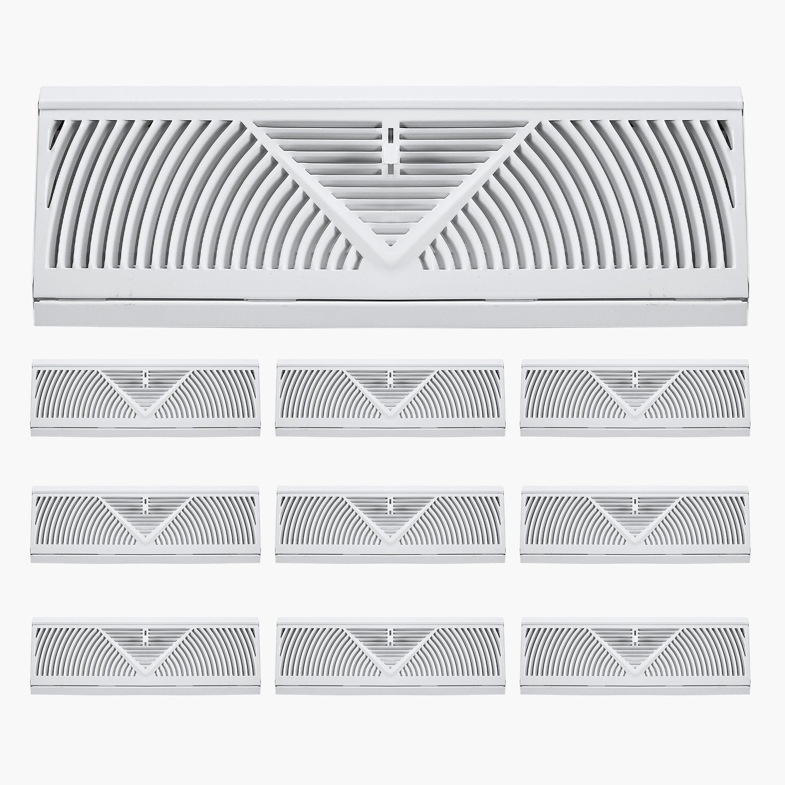 VEVOR Floor Registers 15-Inch 10-Pack Floor Vents for HVAC Baseboard Vents White