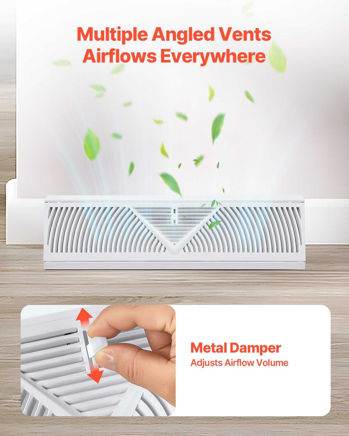 VEVOR Floor Registers 18-Inch 10-Pack Floor Vents for HVAC Baseboard Vents White