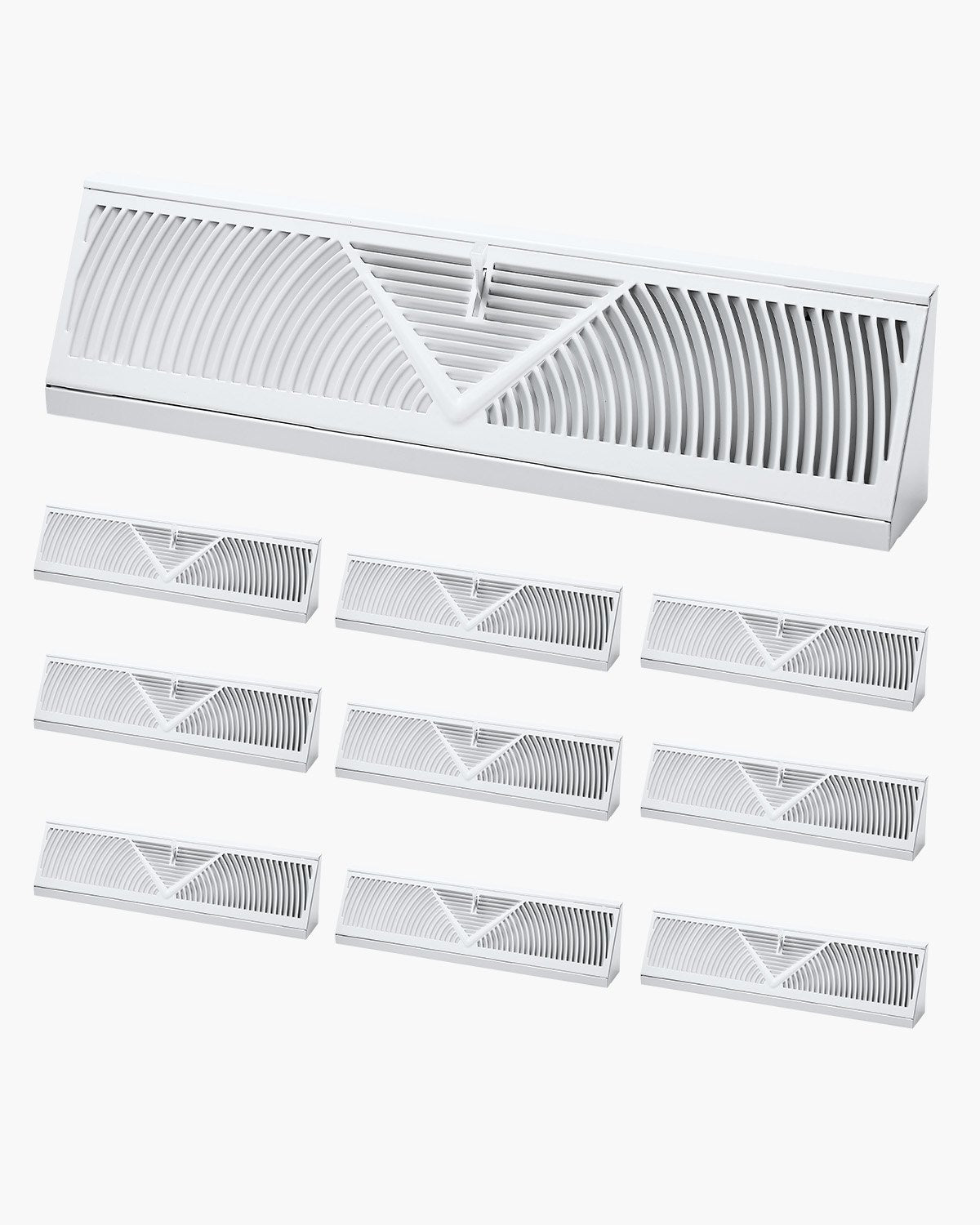 VEVOR Floor Registers 18-Inch 10-Pack Floor Vents for HVAC Baseboard Vents White
