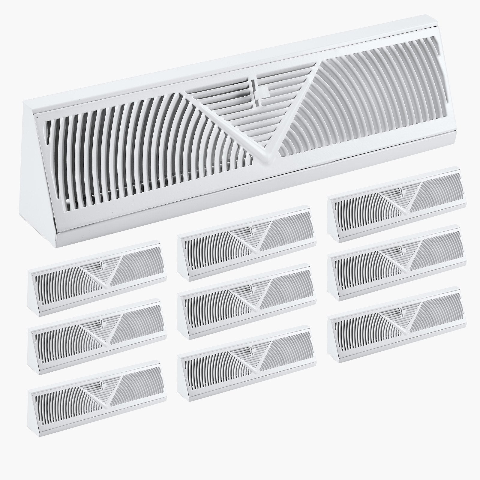 VEVOR Floor Registers 18-Inch 10-Pack Floor Vents for HVAC Baseboard Vents White