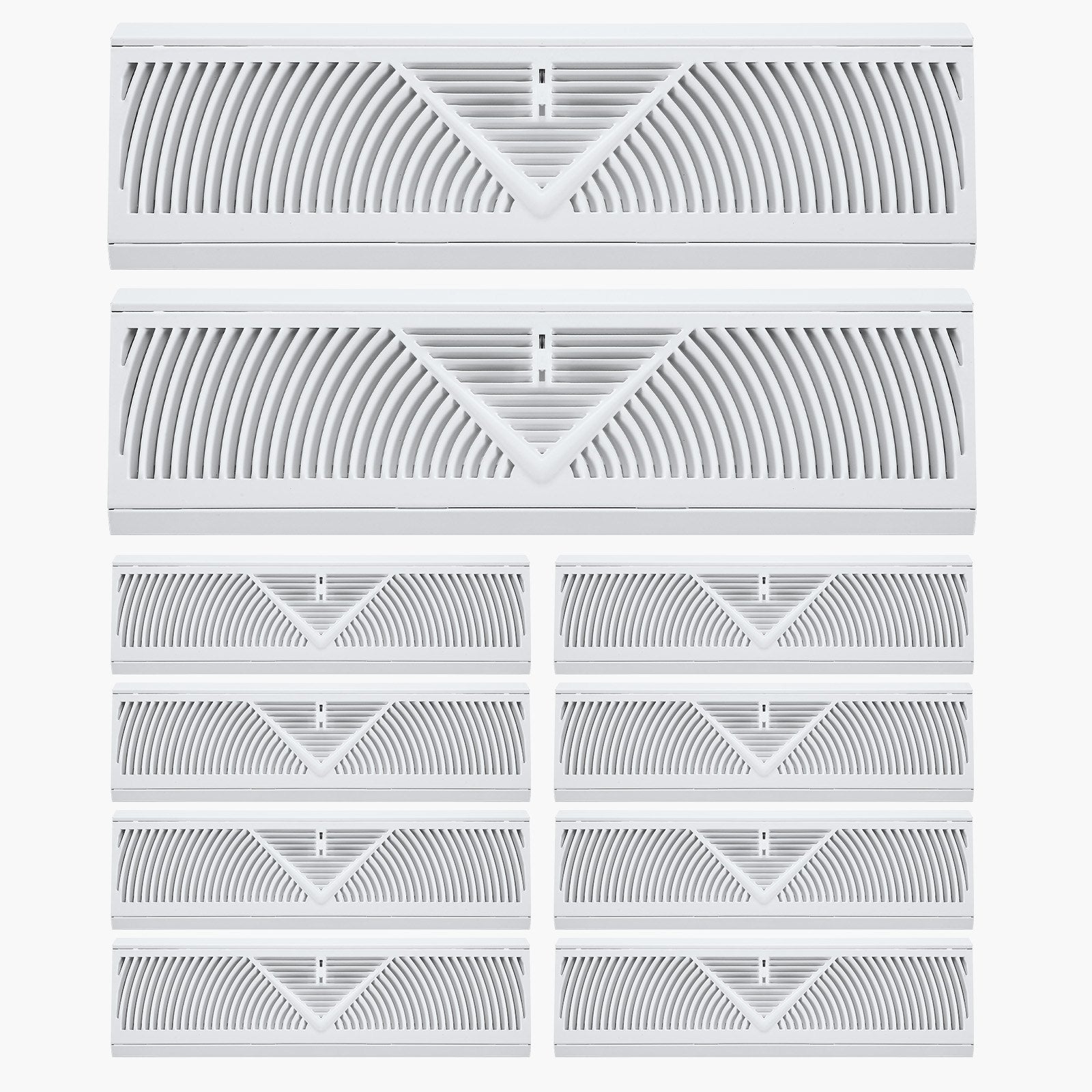 VEVOR Floor Registers 18-Inch 10-Pack Floor Vents for HVAC Baseboard Vents White