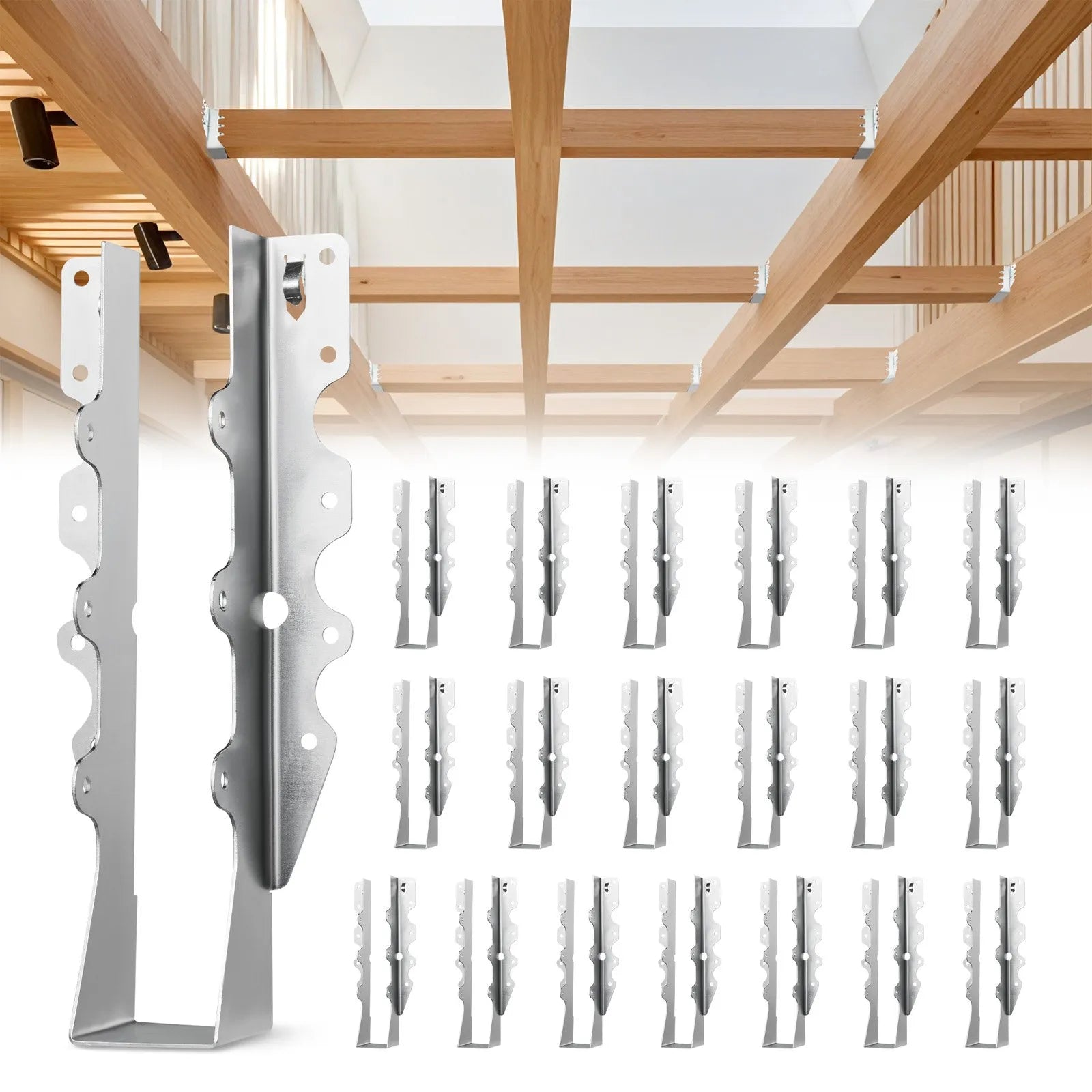 VEVOR Face-Mount Joist Hanger Inner Size 1.57x1.50x7.83 in / 40x38x199 mm 50 Pcs