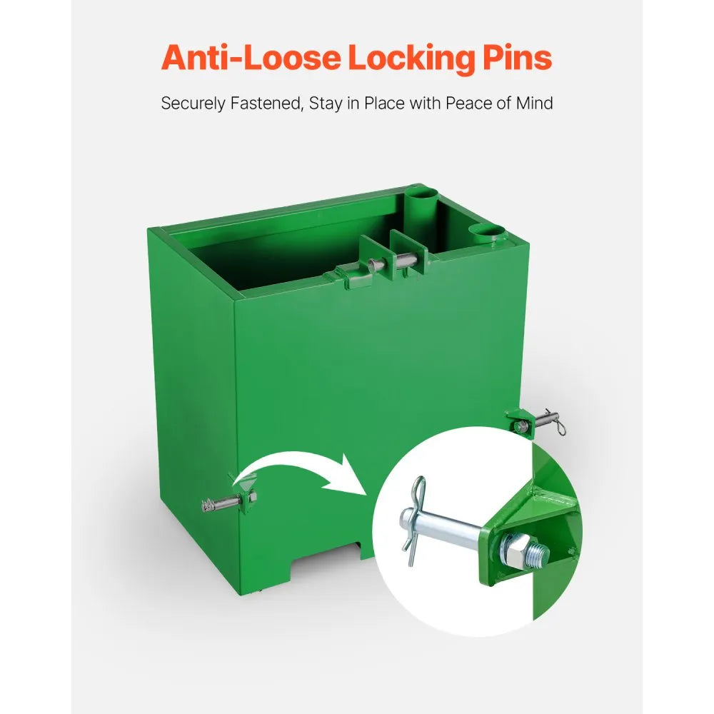 Vevor Tractor Ballast Box – 800 lb Capacity | Category 1 | Sliding Door | Heavy-Duty Steel