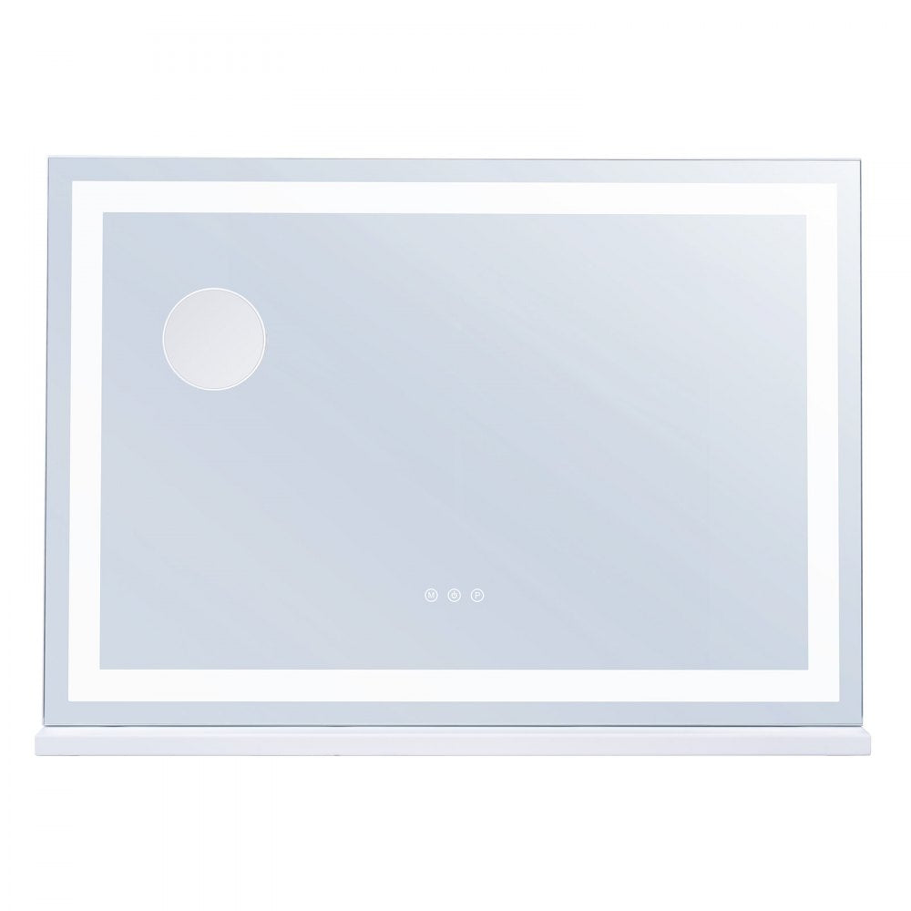 VEVOR Lighted Makeup Mirror 3 Color Vanity w/ USB Desktop Wall-mount 31.5x21.7in