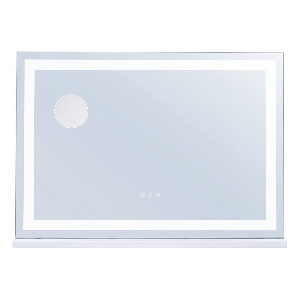 VEVOR Lighted Makeup Mirror 3 Color Vanity w/ USB Desktop Wall-mount 31.5x21.7in