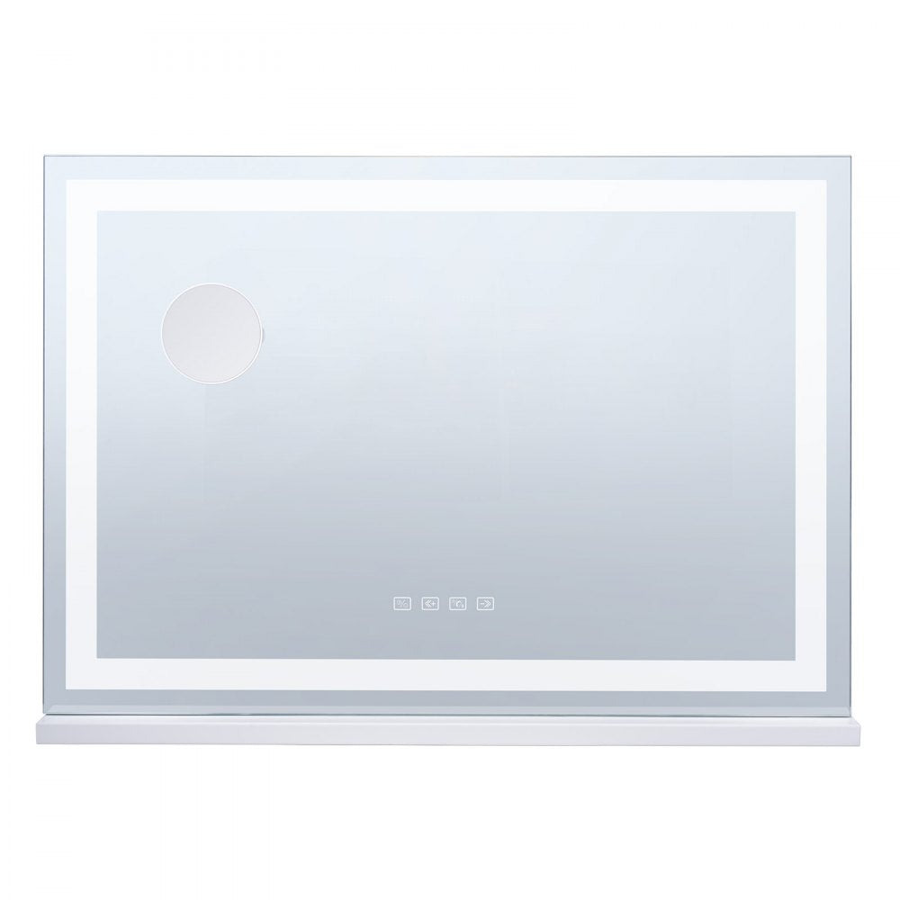 VEVOR Lighted Makeup Mirror 3 Color w/ Bluetooth USB Desktop Wall-mount 21.7in