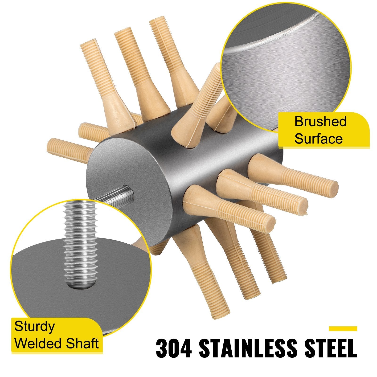 VEVOR Chicken Plucker Drill Attachment, Stainless Steel Drill Chicken Plucker, 18 Fingers Chicken Feather Plucker Machine, 0.4 Inches Shank Poultry Defeathering Machine For Small Chicken Quail Pigeon