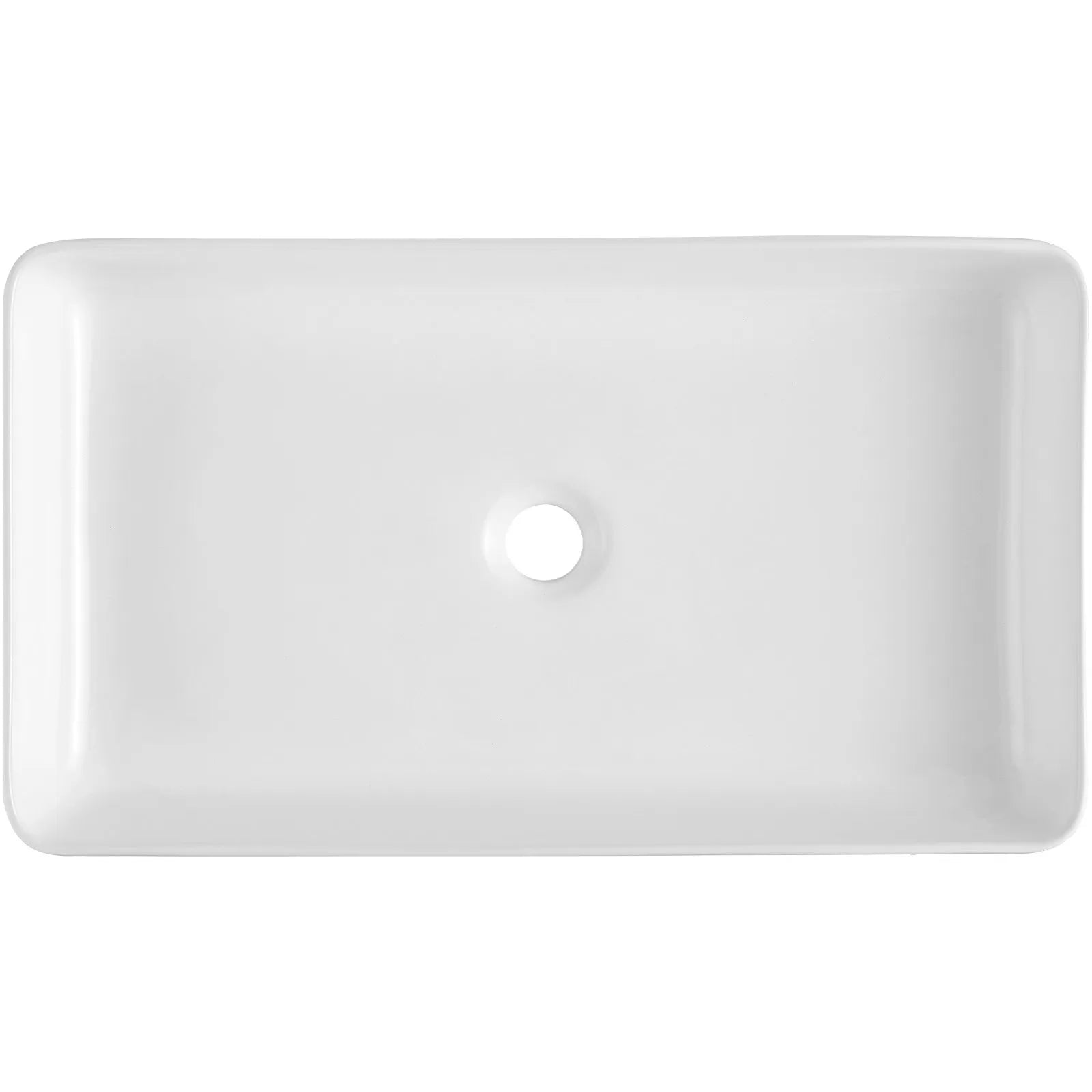 VEVOR Modern Ceramic Vessel Sink 24"x13.8" Bathroom Vanity Bowl Countertop White