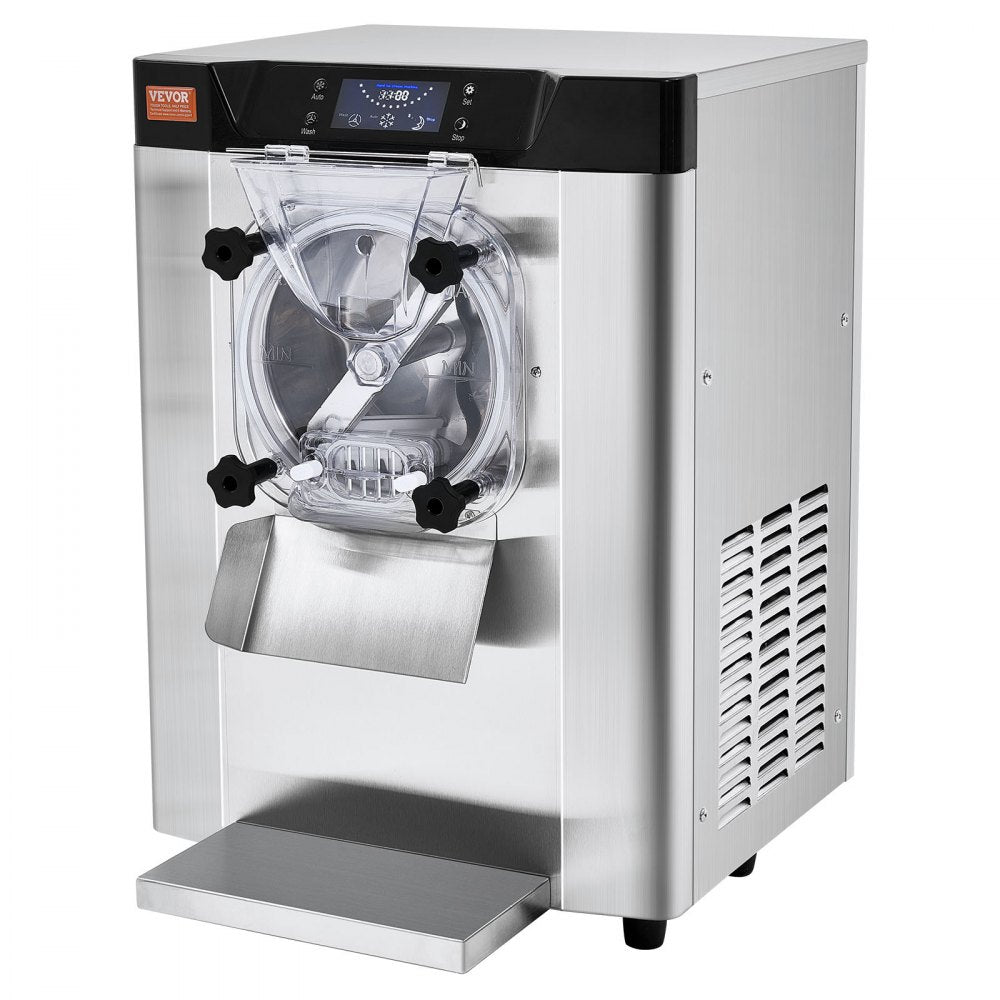 VEVOR Commercial Ice Cream Machine, 12 L/H Yield, 1713W Single Flavor Countertop Hard Serve Ice Cream Maker, 4.5L Stainless Steel Cylinder, LED Panel Auto Clean Pre-cooling, for Restaurant Snack Bars