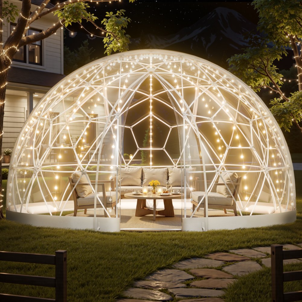 VEVOR Garden Dome Tent – Outdoor Clear Bubble Tent, Weatherproof Geodesic Dome with Window