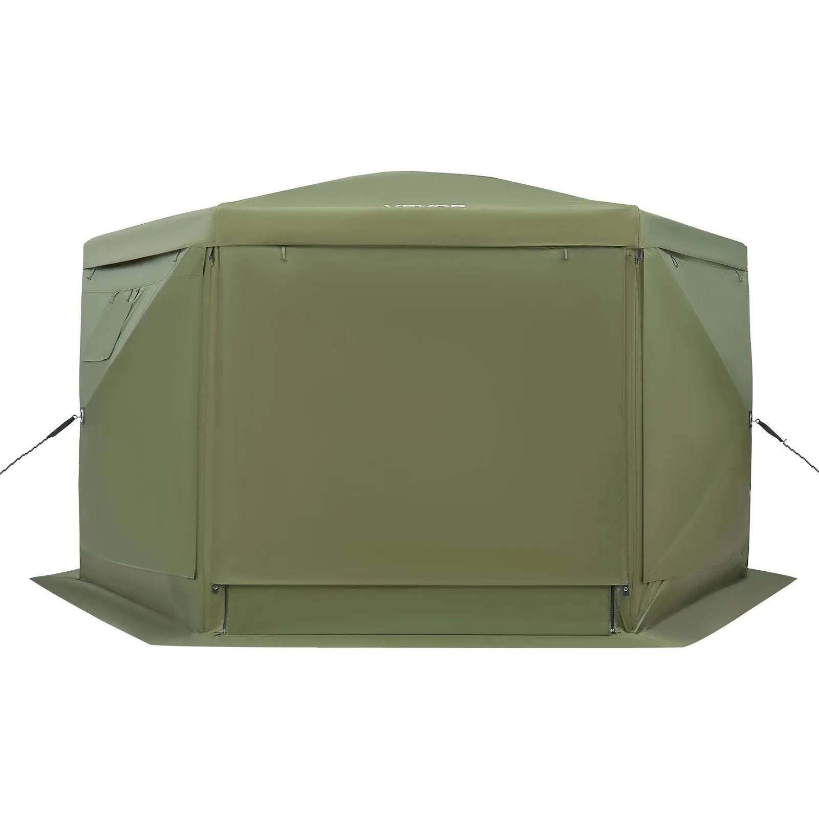 VEVOR Pop up Gazebo Screen Tent, 10 x 10 ft Large 6-Sided Camping Canopy Tent with Removable Top & Carry Bag, Quick-Set & Bite-Proof, Screen House Sun Shelter for 6-8 Persons Backyard Patio, Green