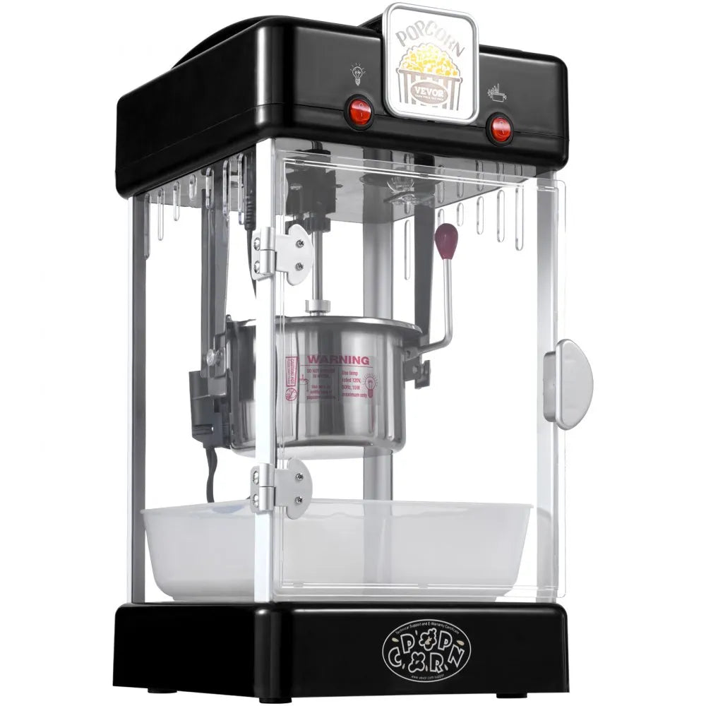 VEVOR Popcorn Popper Machine Tabletop Popcorn Maker 300W 2.5 Oz Black