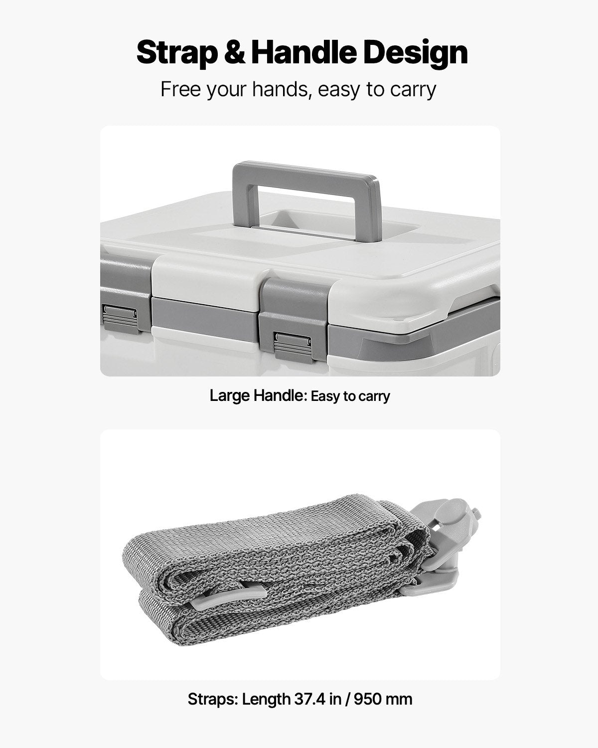 VEVOR Portable Cooler 21 QT Insulated Cooler 30 Can Capacity with Handles Strap