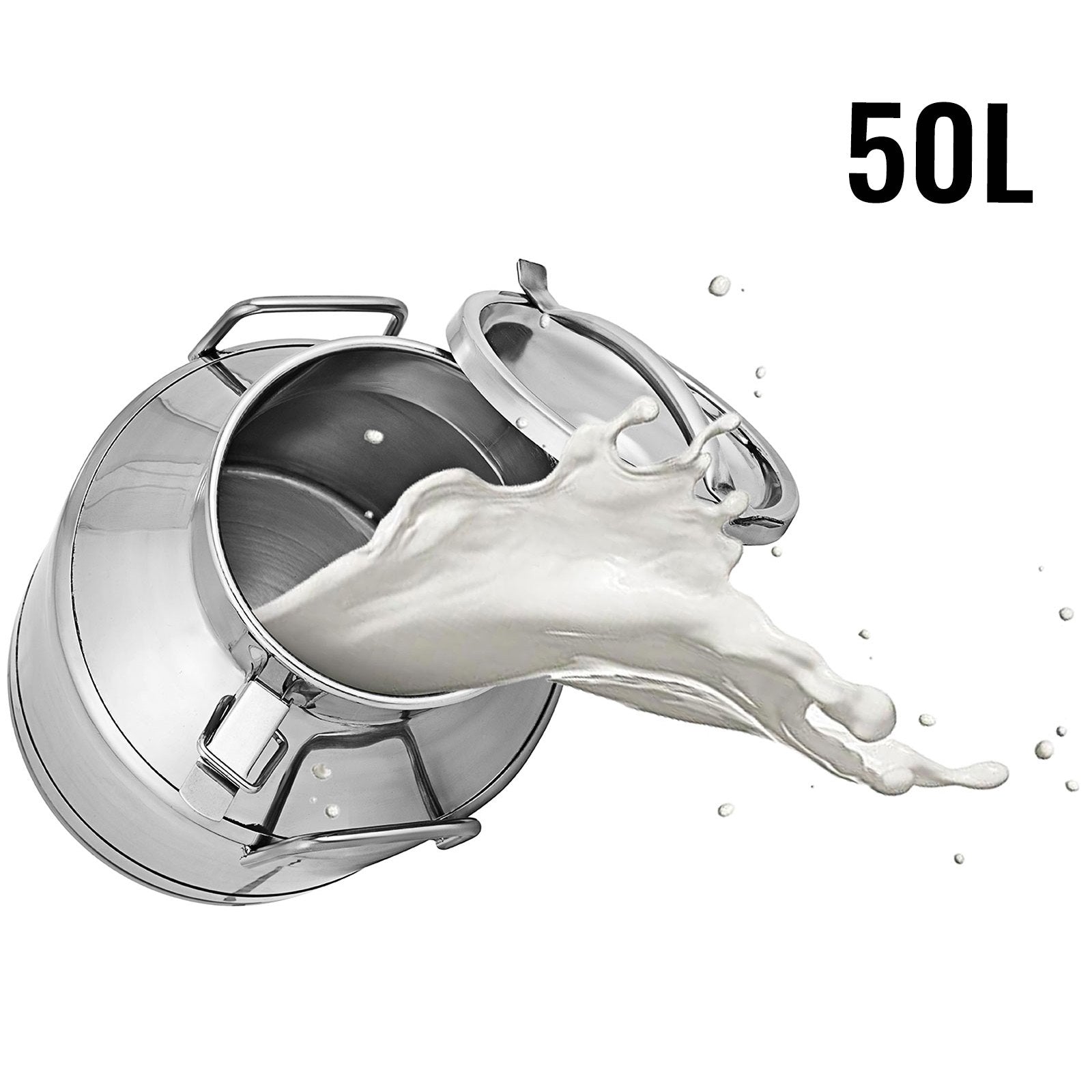 VEVOR Milk Can 50 Liter 304 Stainless Steel Milk Bucket Wine Pail Bucket 13.25 Gallon Milk Can Tote Jug with Sealed Lid Heavy Duty
