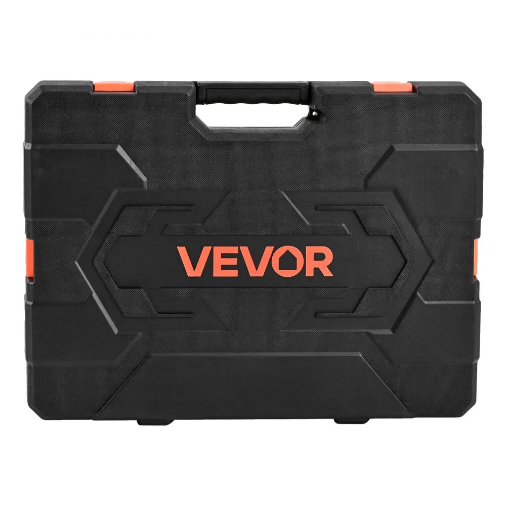 VEVOR 163-Piece Socket Set, 1/4", 3/8" & 1/2" Drive SAE & Metric Mechanic Tool Kit with Case
