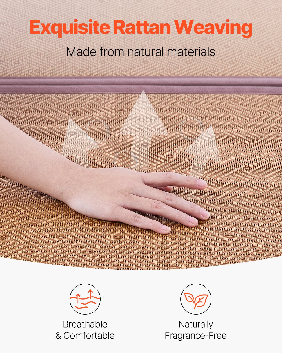 VEVOR Japanese Tatami Mat 80 x 39 in Foldable Natural Rattan Tatami Mattress