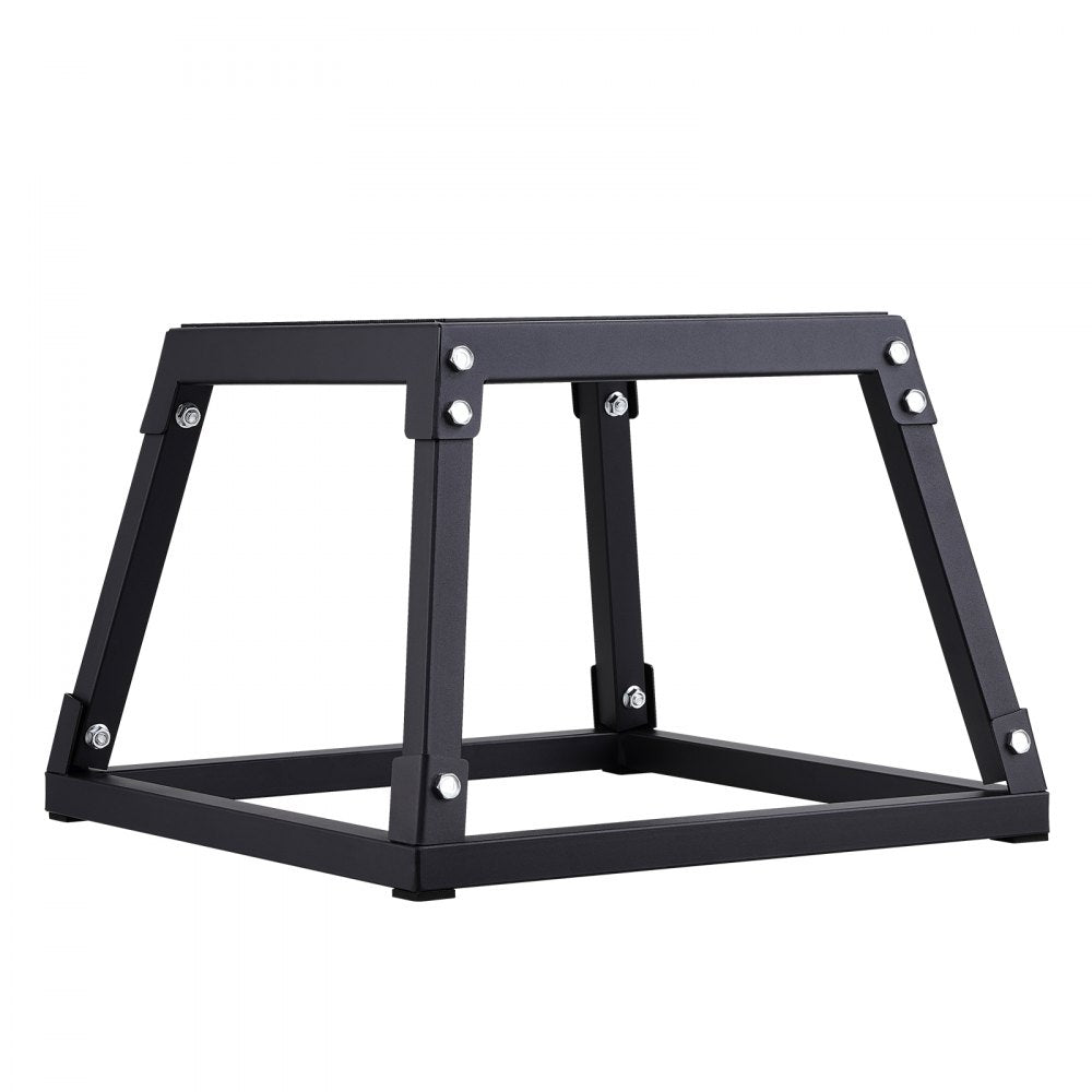 VEVOR Plyometric Jump Box, 12 Inch Plyo Box, Steel Plyometric Platform and Jumping Agility Box, Anti-Slip Fitness Exercise Step Up Box for Home Gym Training, Conditioning Strength Training, Black