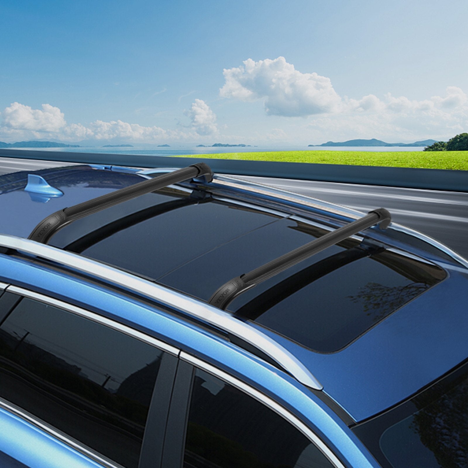 VEVOR Roof Rack Cross Bars, Baggage Locking Roof Rail, Crossbars Luggage Cargo,Load Roof Cross Bars, for 15-18 Chevrolet Tahoe Suburban GMC Yukon & Yukon XL Cadillac Escalade & Escalade ESV , Black