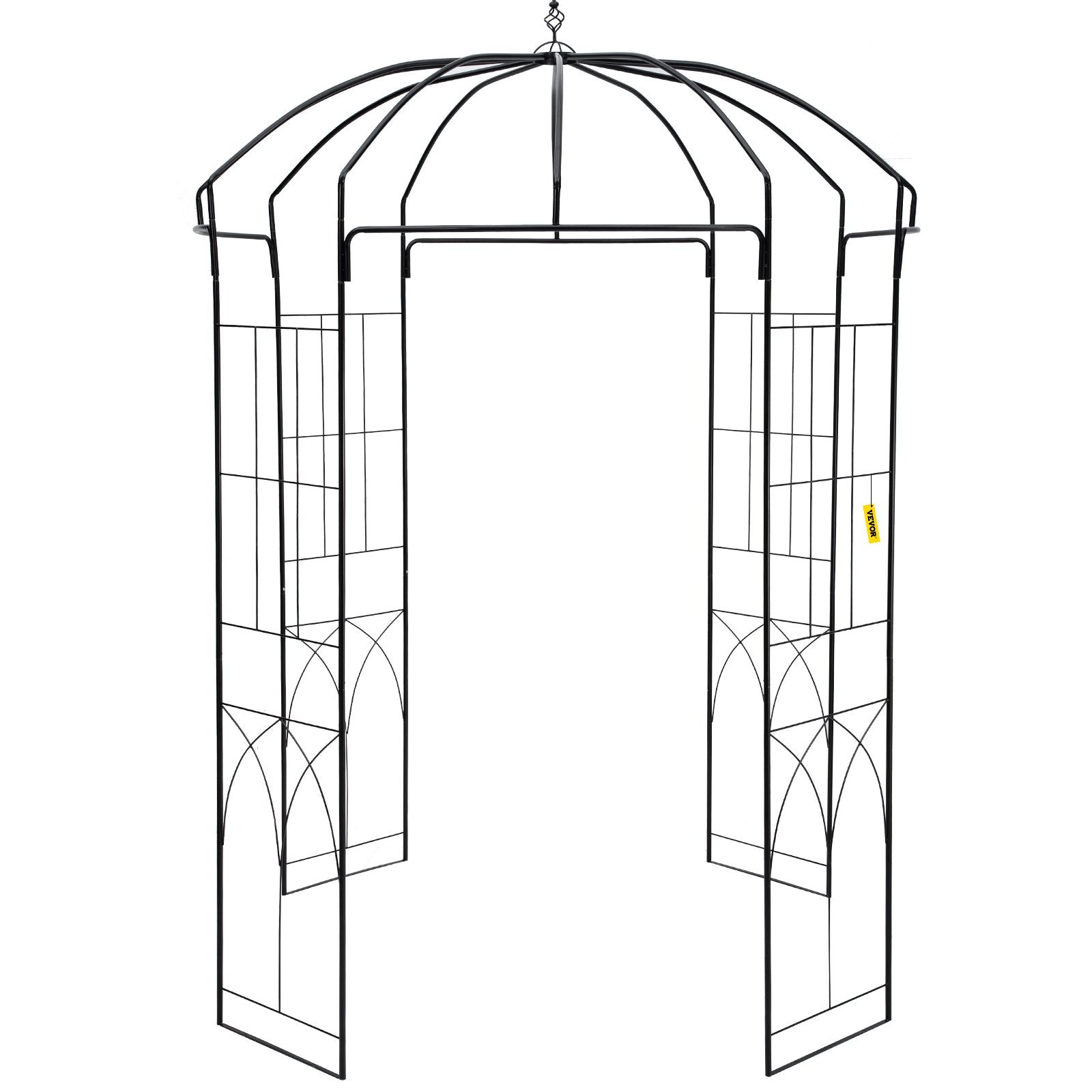 VEVOR Birdcage Shape Gazebo,8' High x 5.2' Wide, Heavy Duty Wrought Iron Arbor, Wedding Arch Trellis for Climbing Vines in Outdoor Garden, Lawn, Backyard, Patio, Black