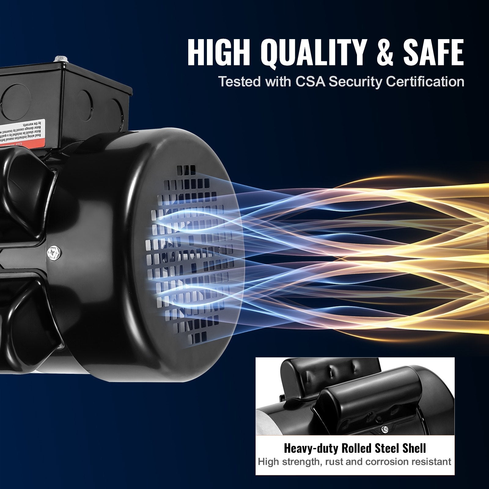 VEVOR 1.5HP Electric Motor 3450RPM AC115V/230V 56 Frame 1-Phase 5/8" Keyed Shaft