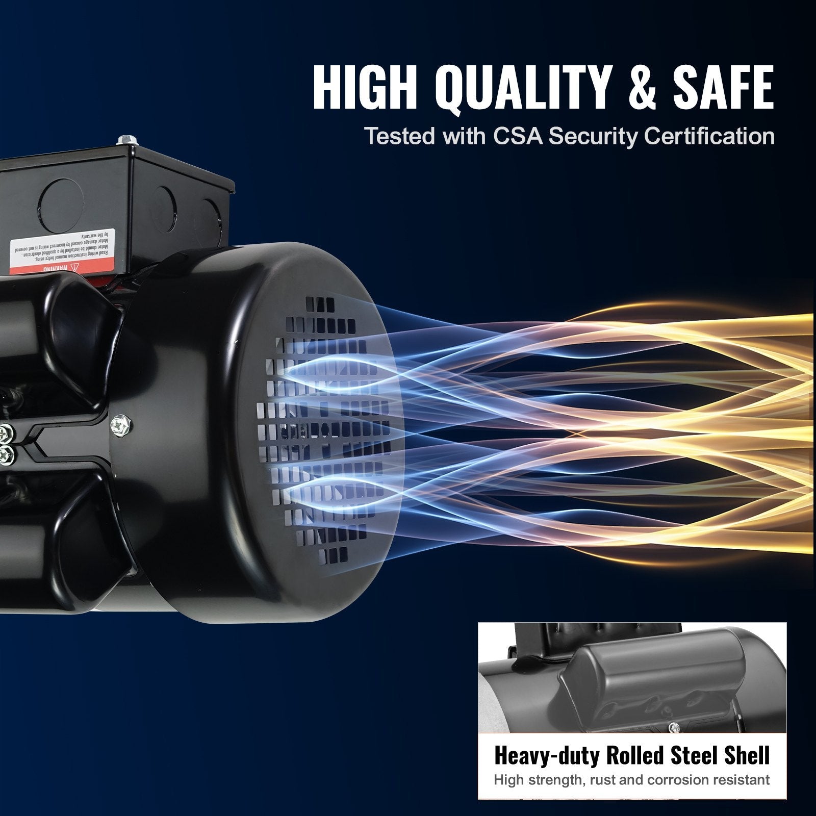 VEVOR 1.5HP Electric Motor 3450RPM AC11V/230V 56C Frame 1-Phase 5/8" Keyed Shaft