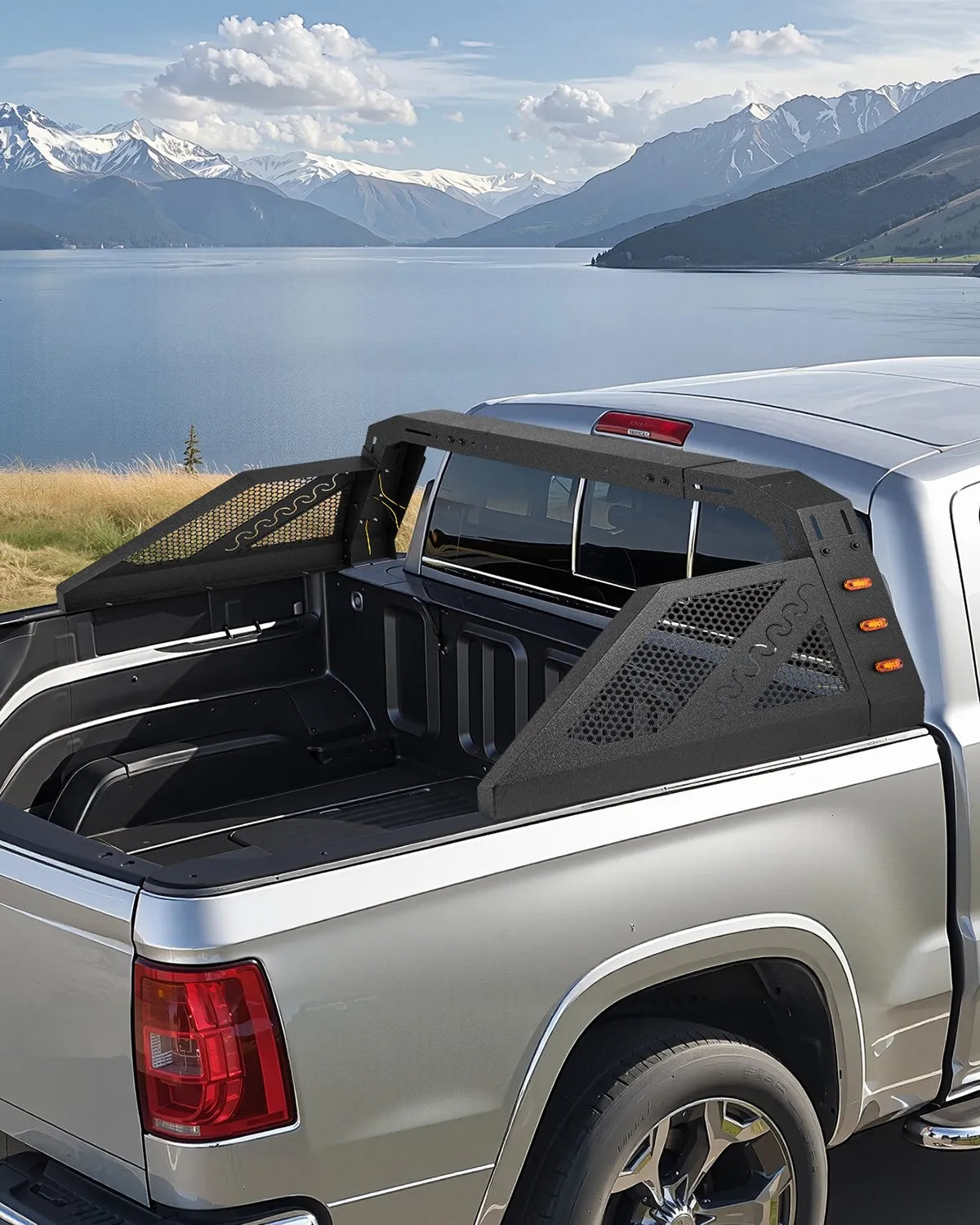 VEVOR Truck Bed Roll Bar Universal Chase Rack with Light for Full-Size Pickup