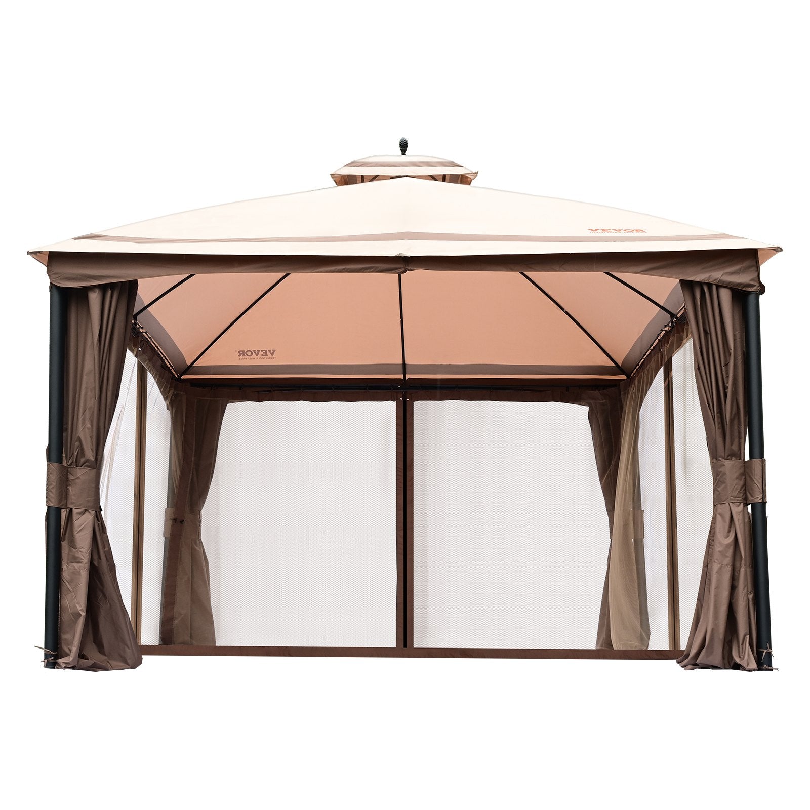VEVOR Patio Gazebo for 10-12 Person, 10 x 13 FT Backyard Gazebo, with Mosquito Netting, Metal Frame, and PU Coated 180G Polyester, Outdoor Canopy Shelter for Patio, Backyard, Lawn, Garden, Deck